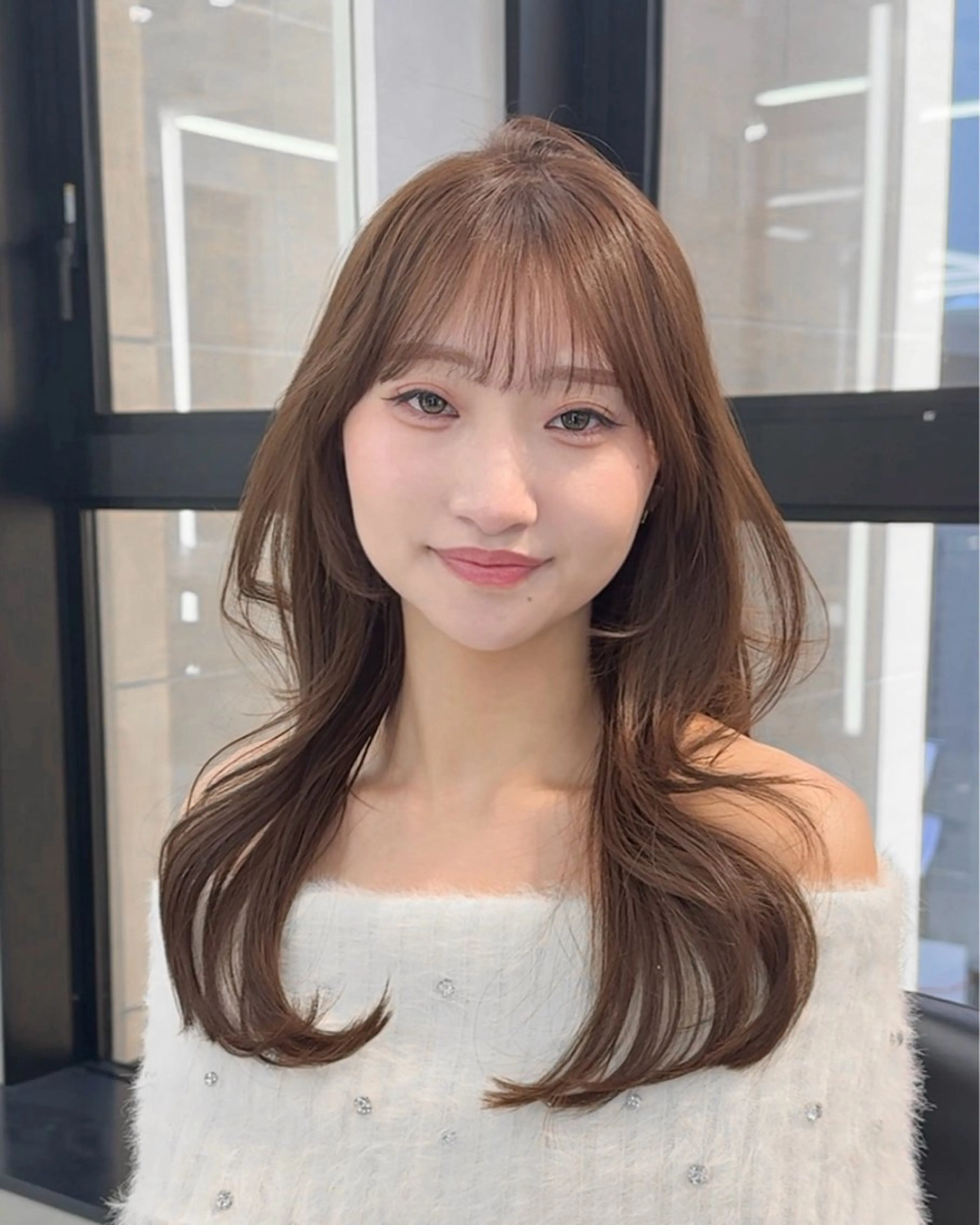 セミロング くびれヘア くびれレイヤー レイヤーカット カット ヘアカラー トリートメント 髪質改善/レイヤー /韓国ヘアNOBUのヘアスタイル