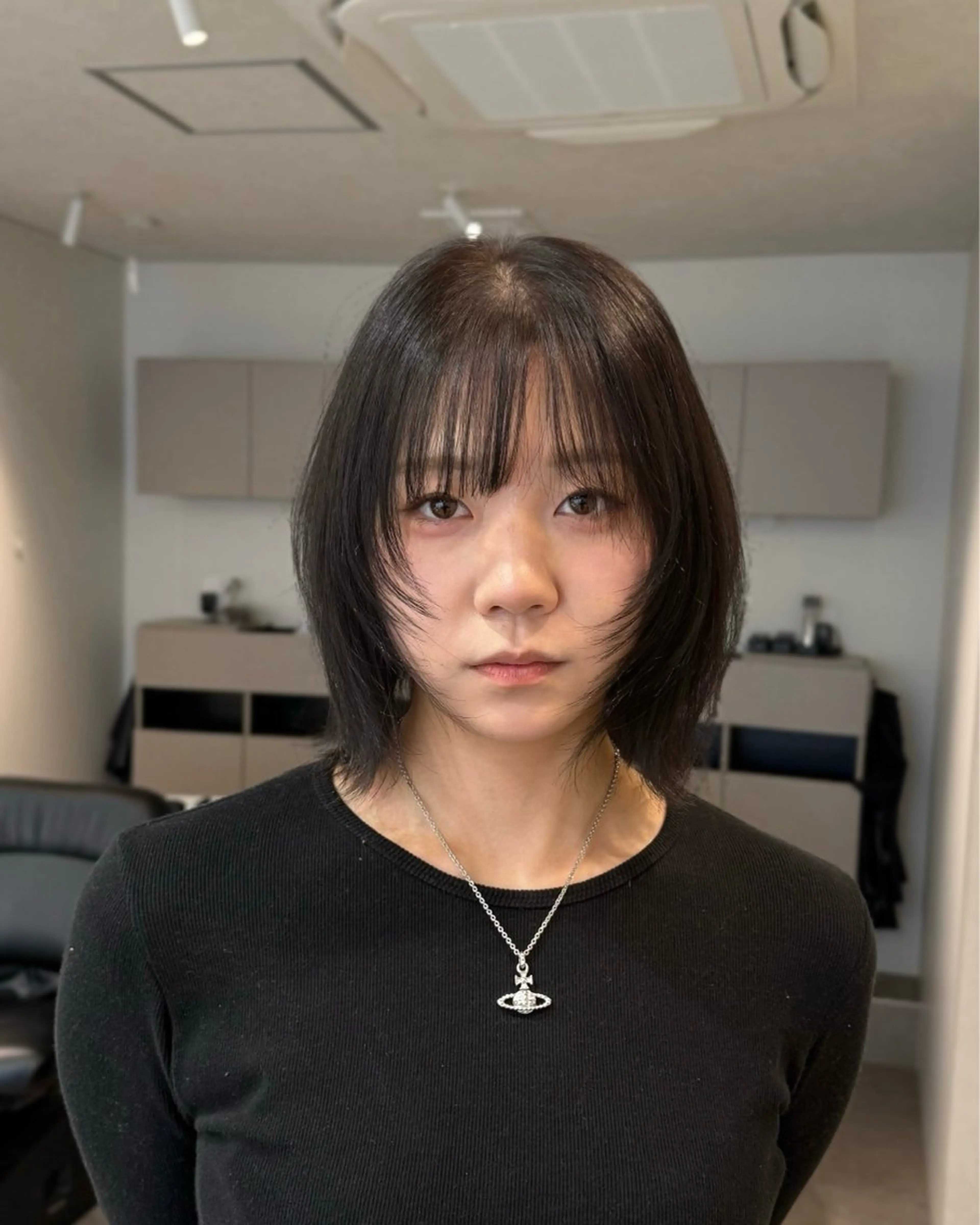 ミディアム ボブ 顔まわりレイヤー レイヤーカット ウルフカット カット ヘアカラー トリートメント 髪質改善／レイヤー /Yuto.Araiのヘアスタイル