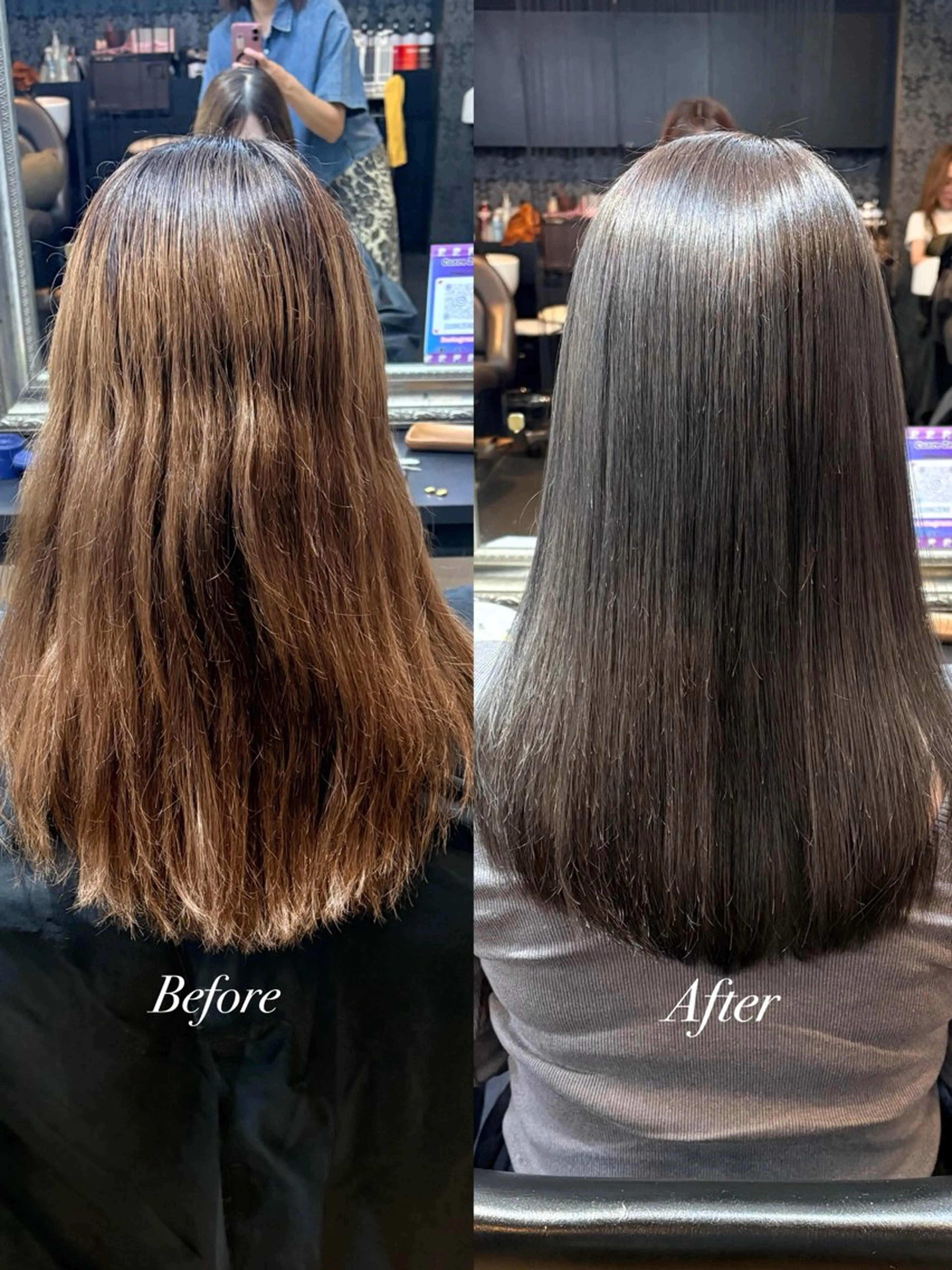 ロング ヘアカラー トリートメント きむえり/髪質改善 /うねり広がり改善のヘアスタイル