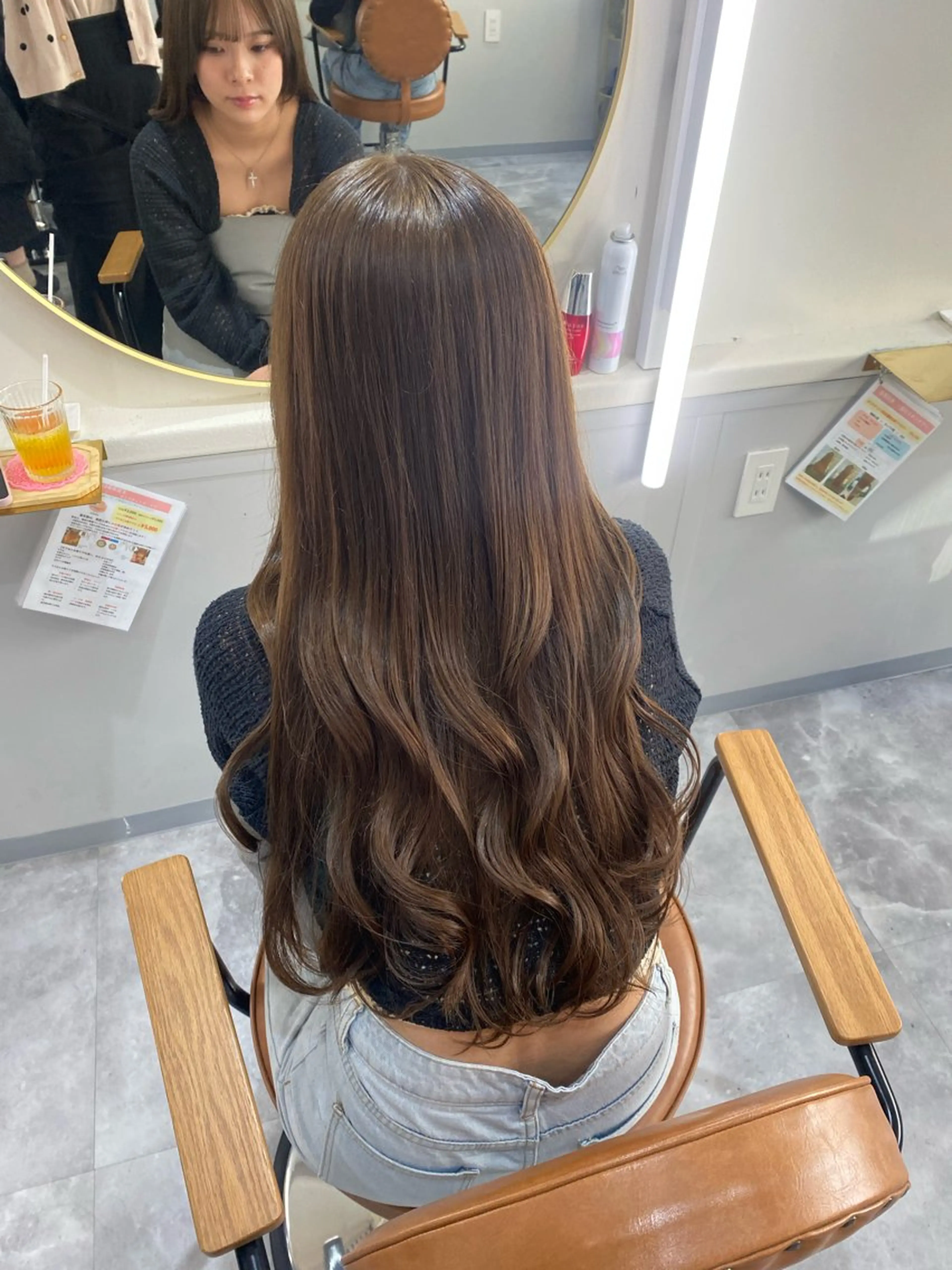 ロング カラー ベージュカラー オリーブベージュ ヘアカラー トリートメント momo ♡のヘアスタイル