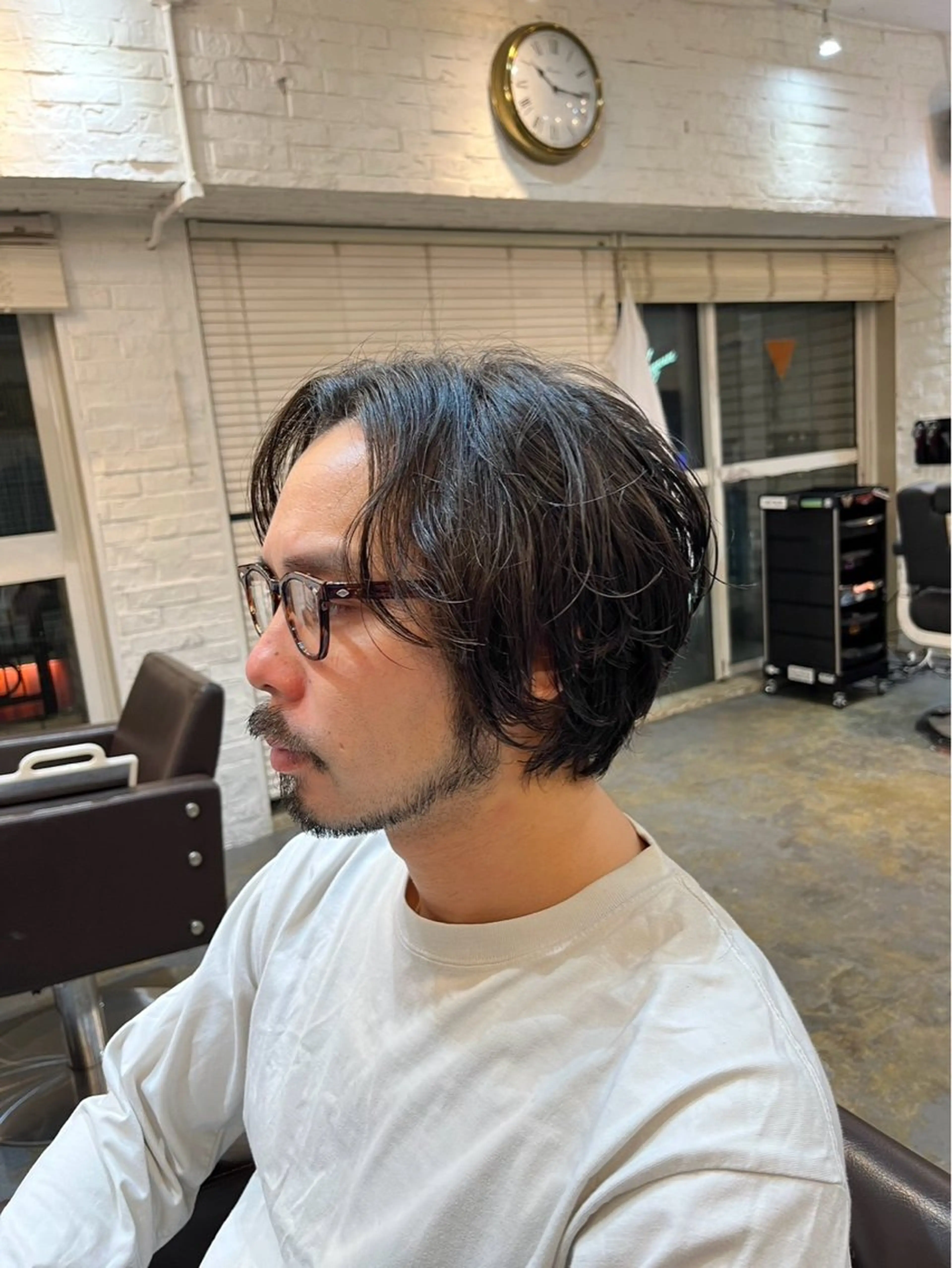 ショート メンズ センターパート ダウンパーマ フェードカット メンズハイライト メンズパーマ カット トリートメント 💈メンズ特化💈 TASUKUのヘアスタイル