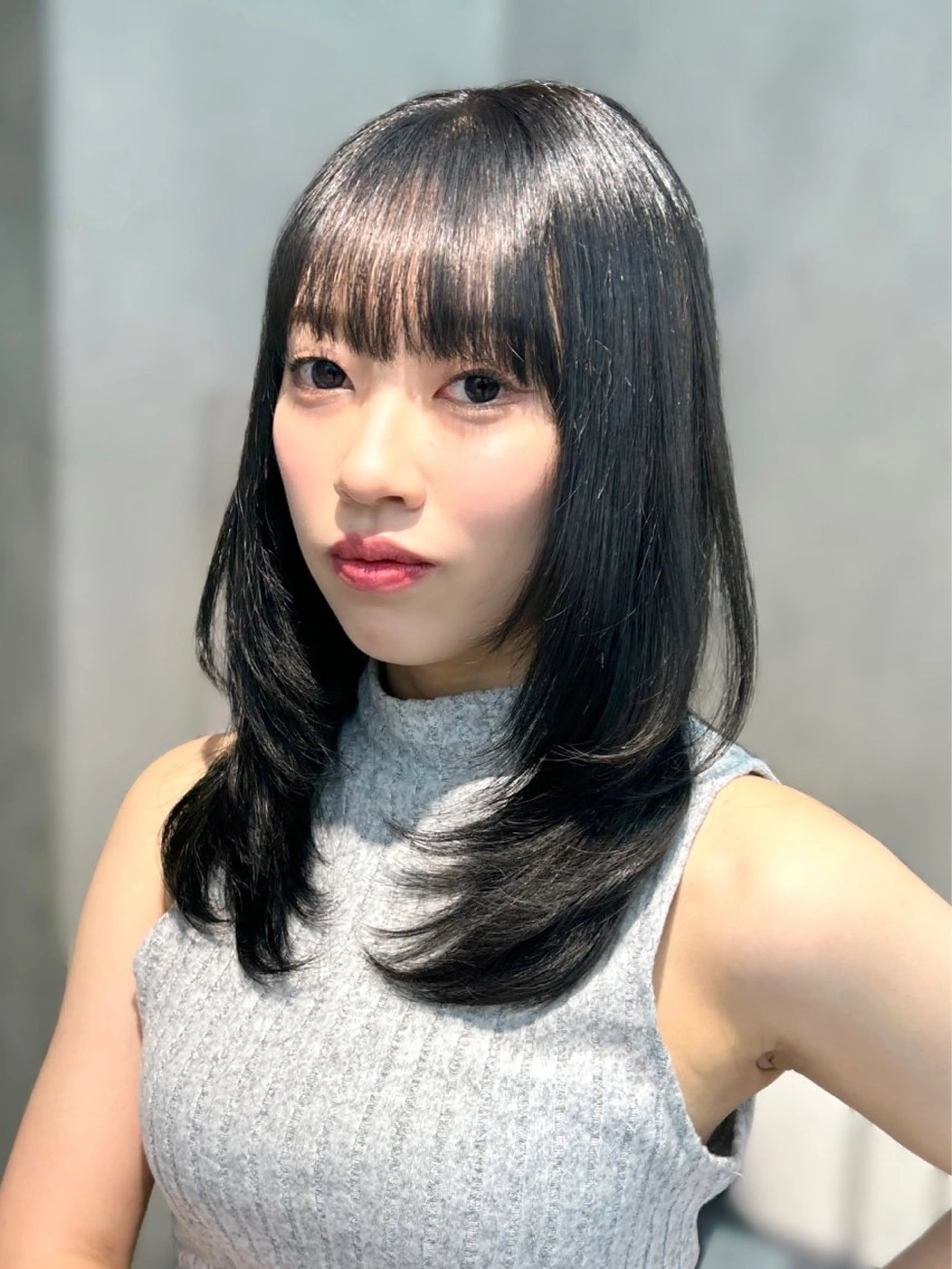 ミディアム くびれボブレイヤー 渋谷/kougaのヘアスタイル