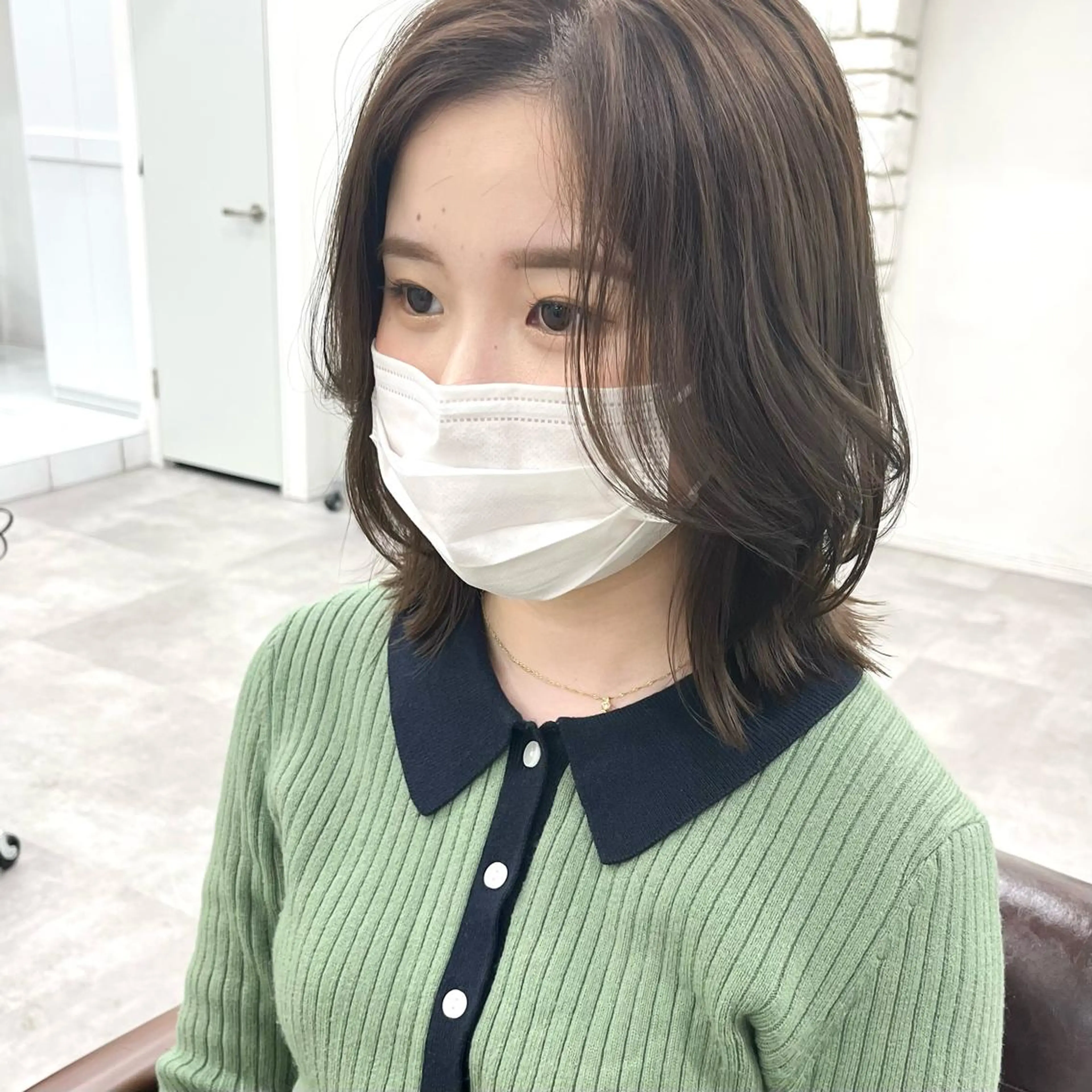 ロング カラー オリーブカラー カット ヘアカラー トリートメント 巻ける髪質改善で美髪 にデザイン✨/よしみのヘアスタイル