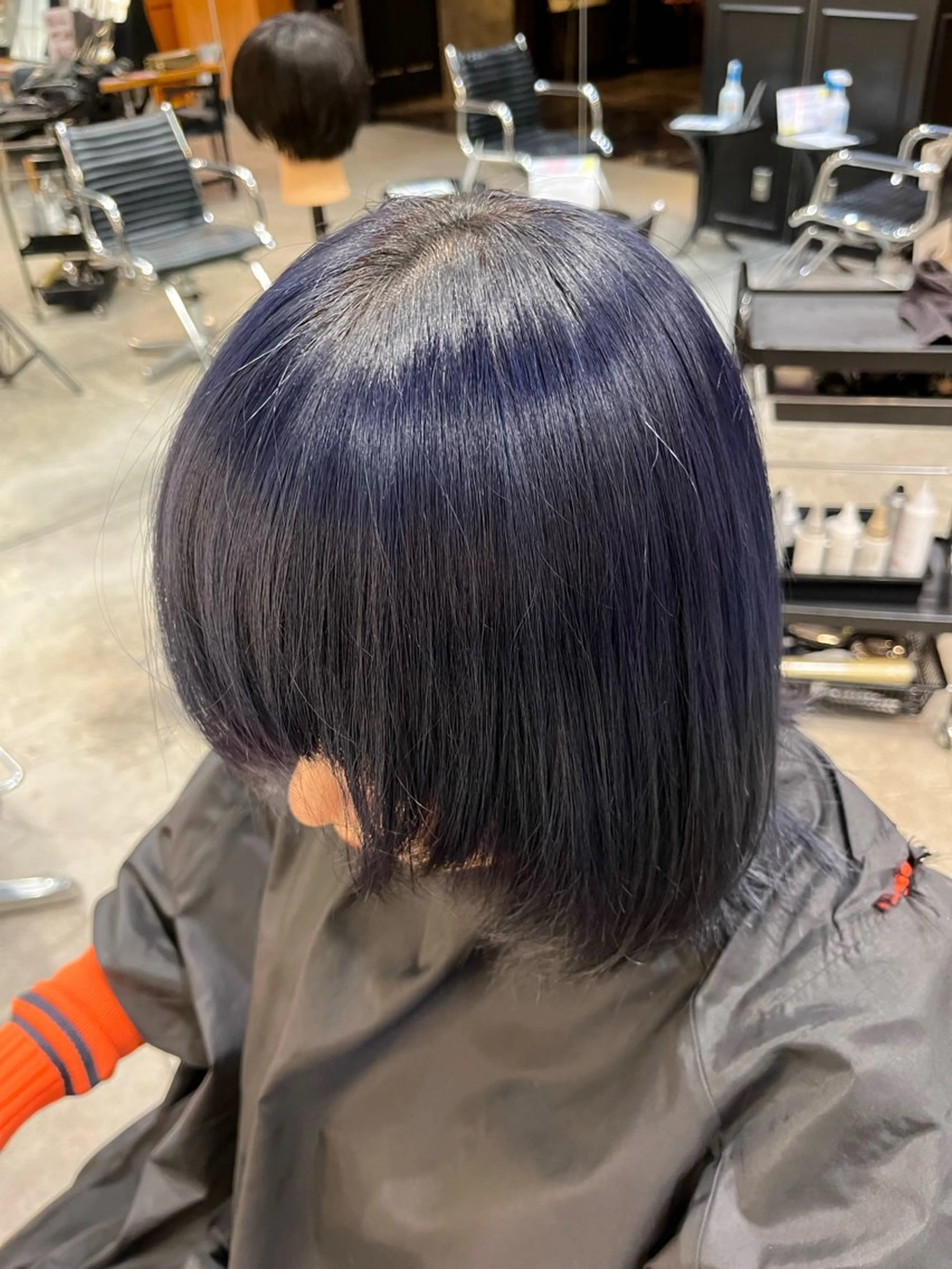 カラー ブリーチ ブルーカラー ネイビーカラー ブリーチ/縮毛矯正 ❤️‍🔥シンノスケのヘアスタイル