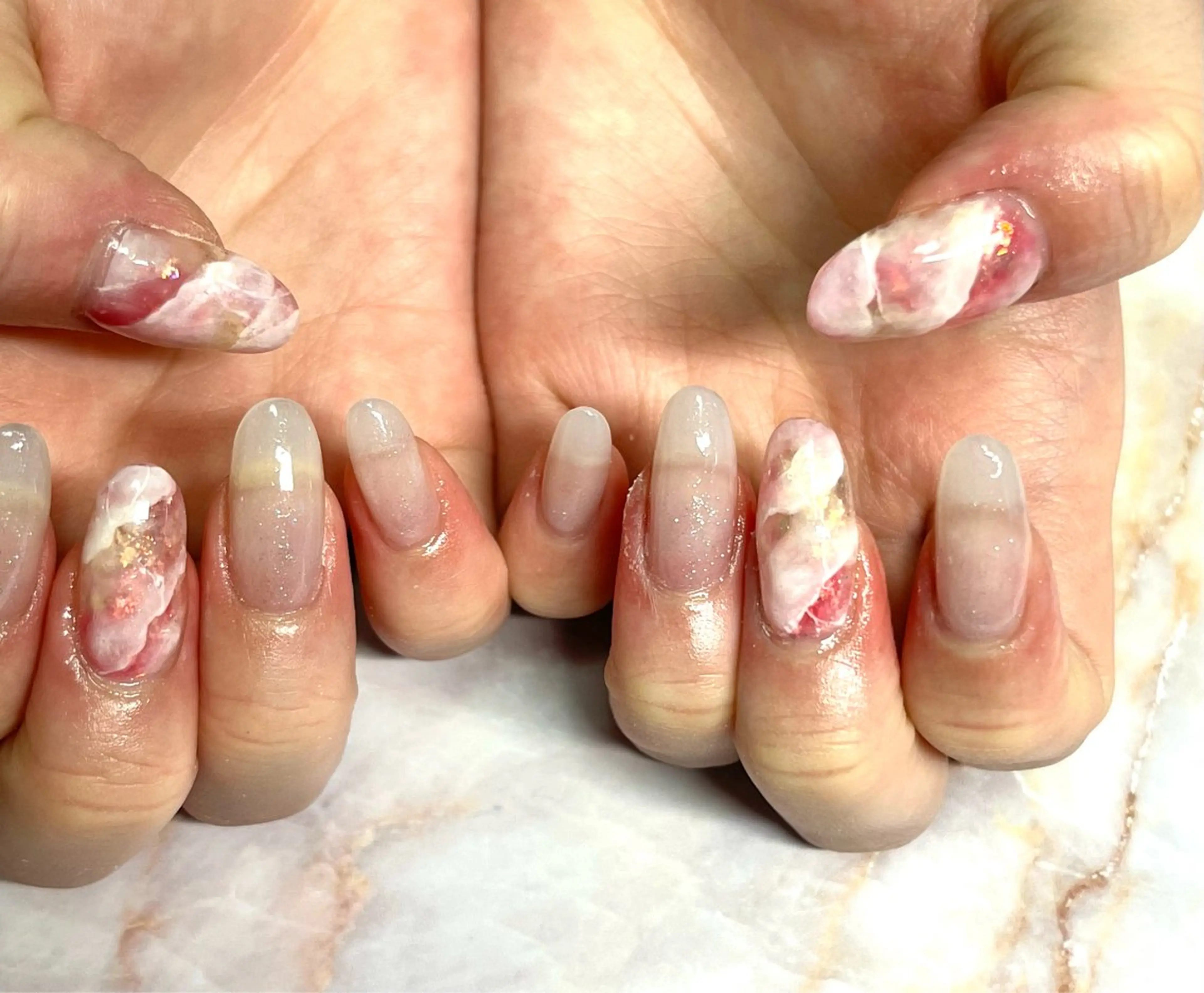 ネイル 長さ出し ハンドネイル plaisir プレジールネイルのネイルデザイン