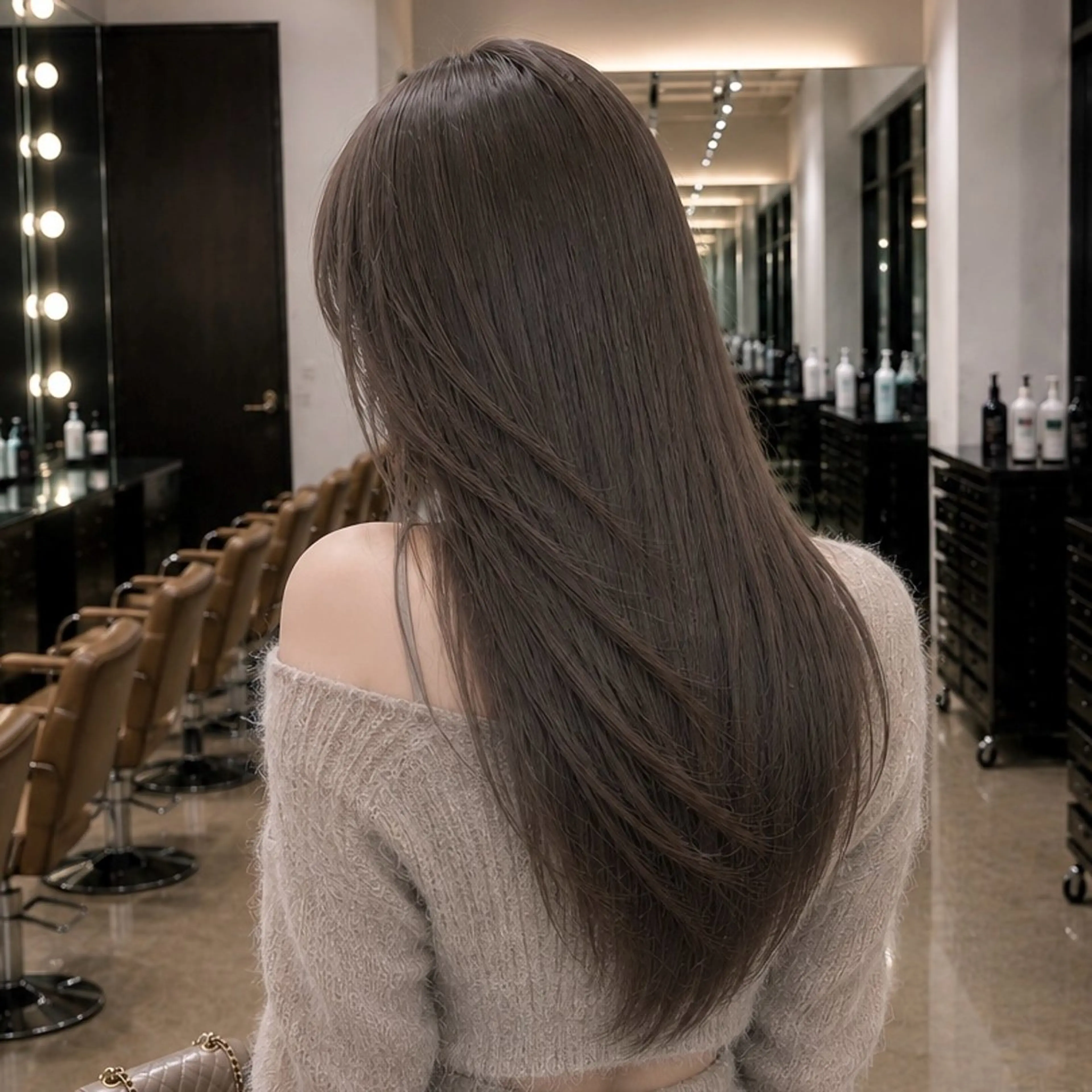 ロング カット ヘアカラー ヘーゼルカラー/髪質 改善✨レイヤー/Uのヘアスタイル
