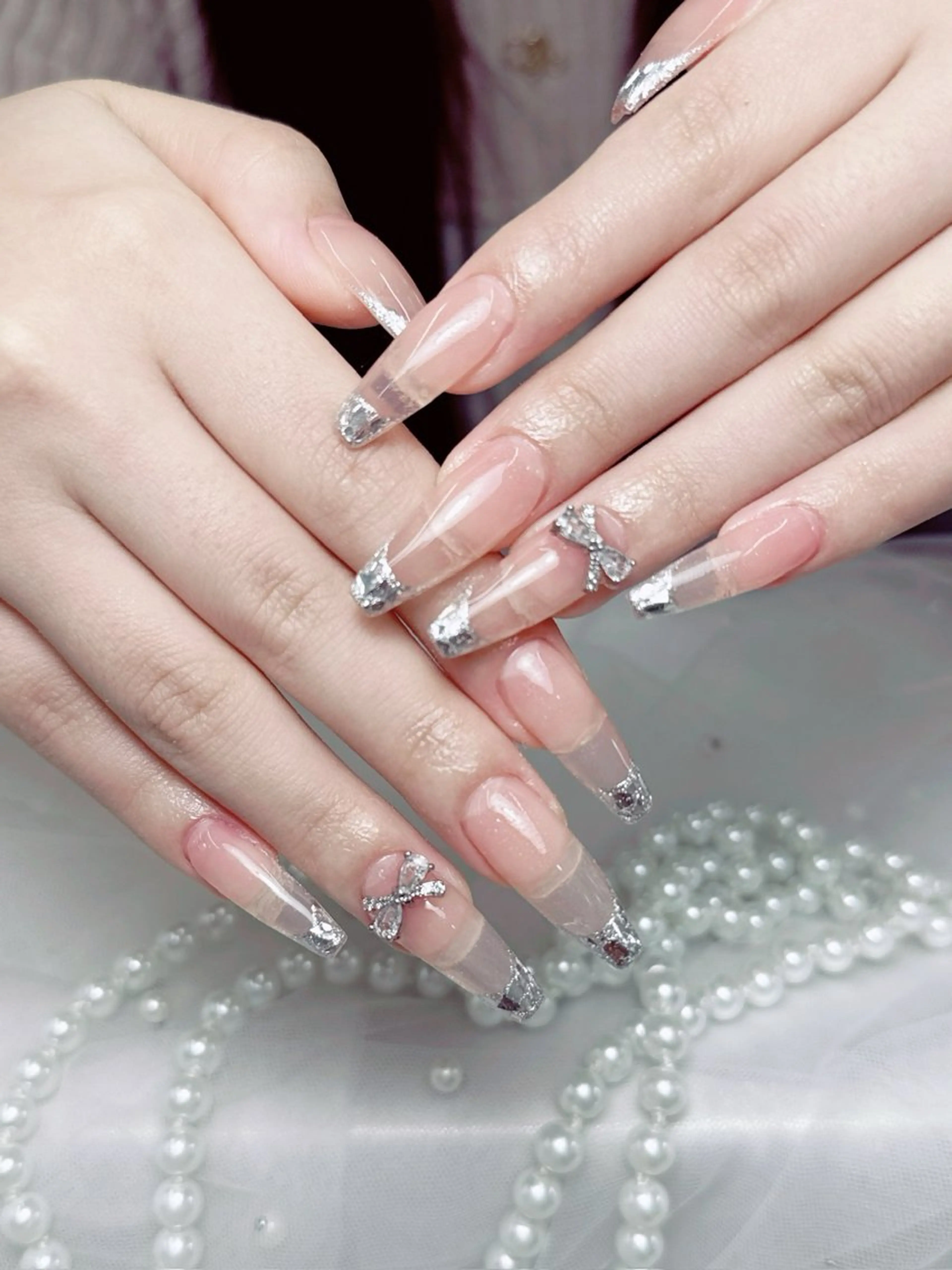 ネイル フレンチネイル ジェルネイル ハート 韓国ネイル マグネットネイル ハンドネイル ネイルサロン lotusのネイルデザイン