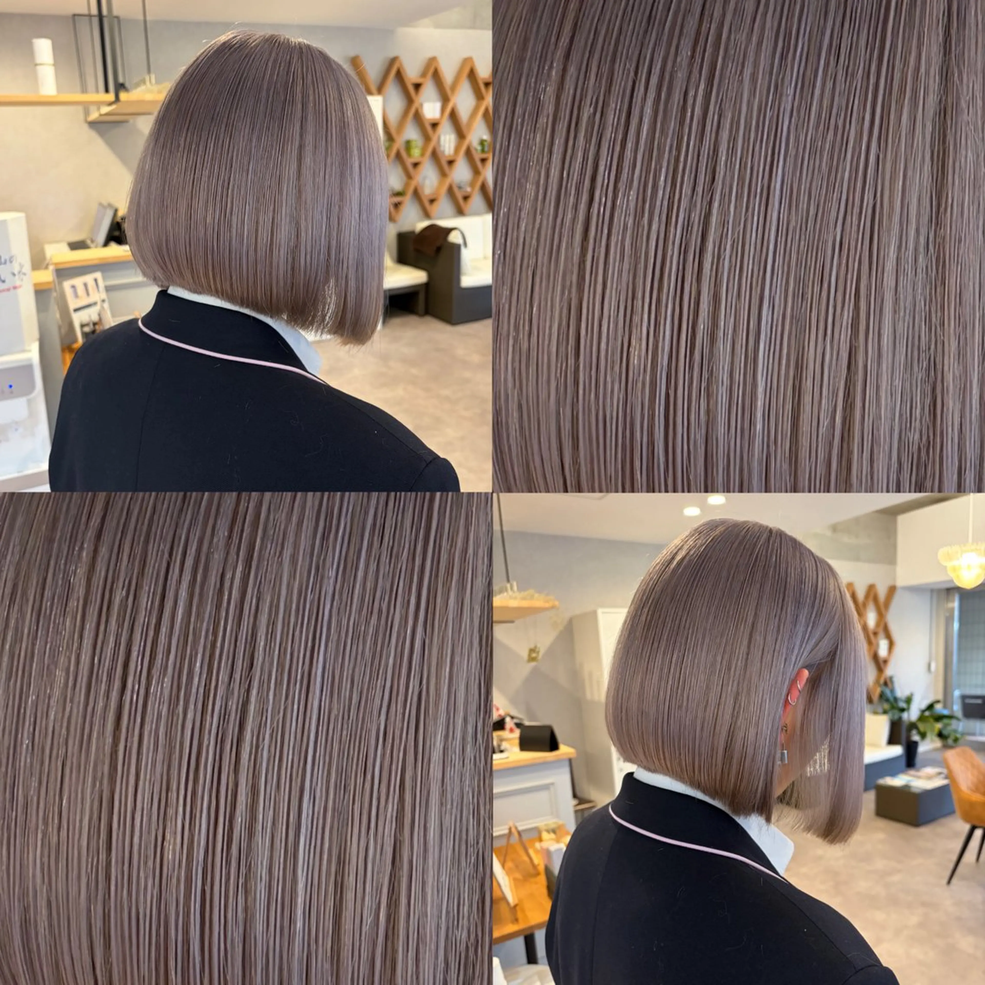 ショート カラー ブリーチ シルバー ホワイトシルバー ヘアカラー トリートメント ELLE&SALLY 石野のヘアスタイル