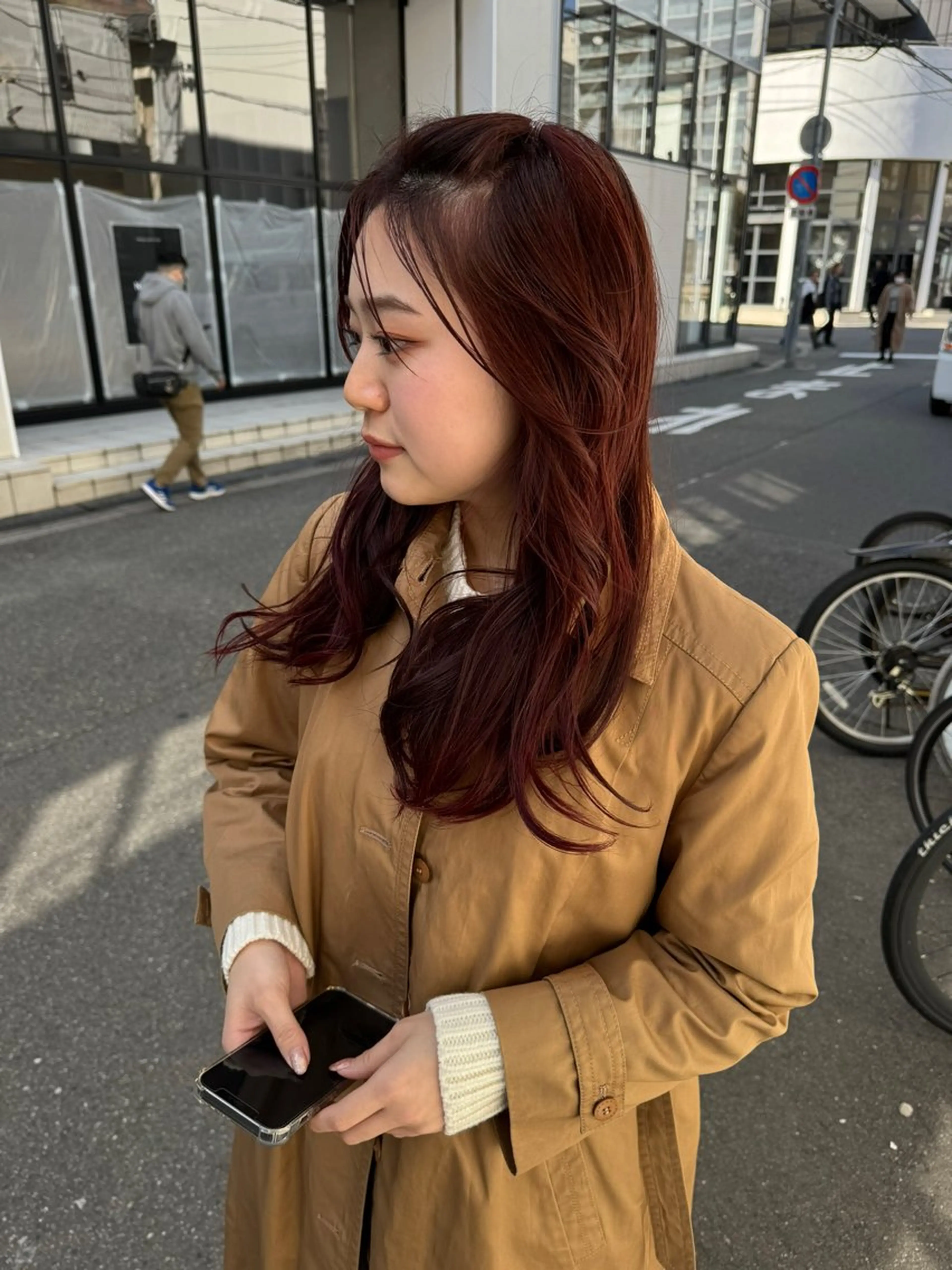 セミロング カラー ヘアアレンジ ダブルカラー ヘアカラー ミワ ハナのヘアスタイル