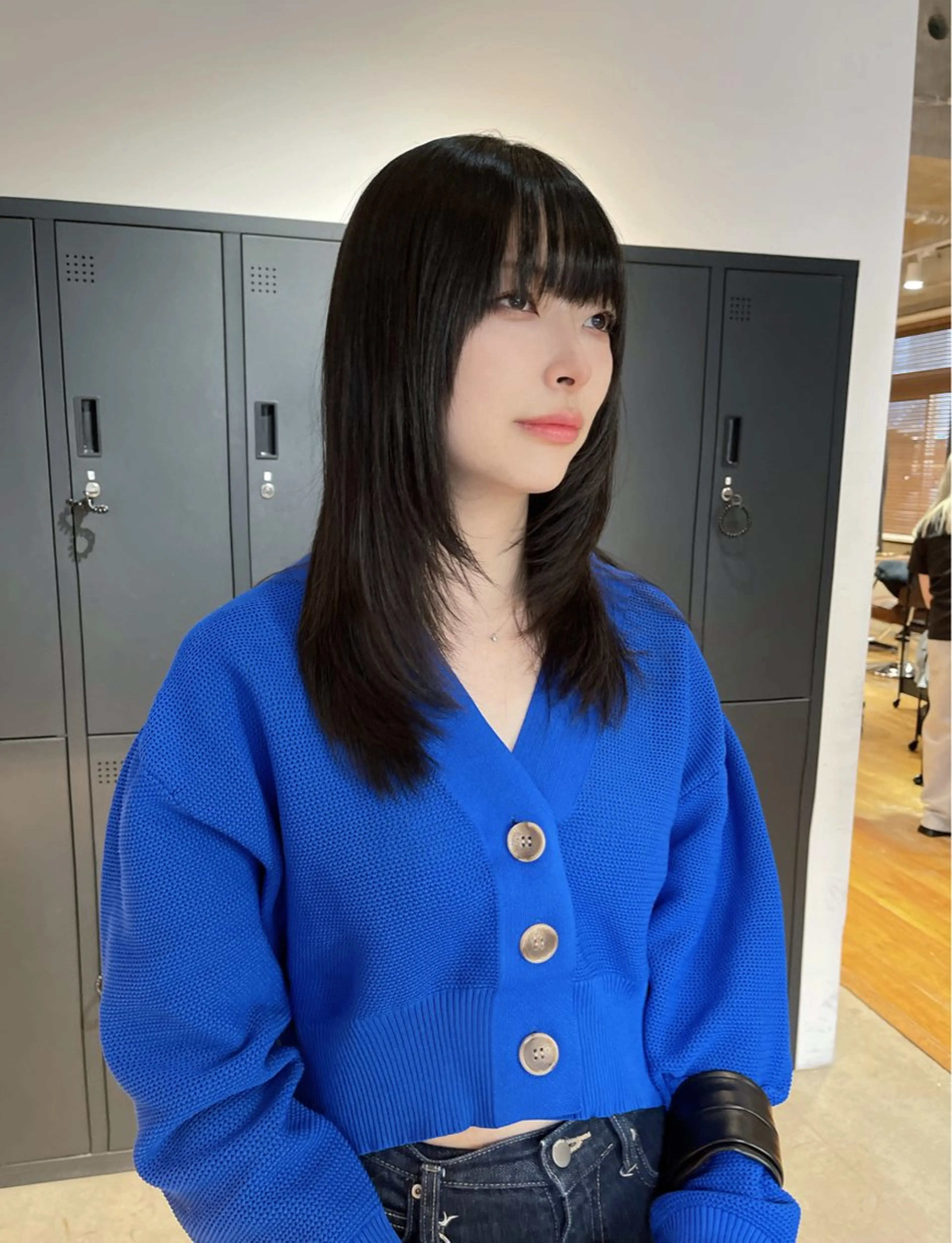 セミロング 韓国風ヘア レイヤーカット カット 縮毛矯正 トリートメント ショートヘア💫 ハイトーン西田拓馬のヘアスタイル