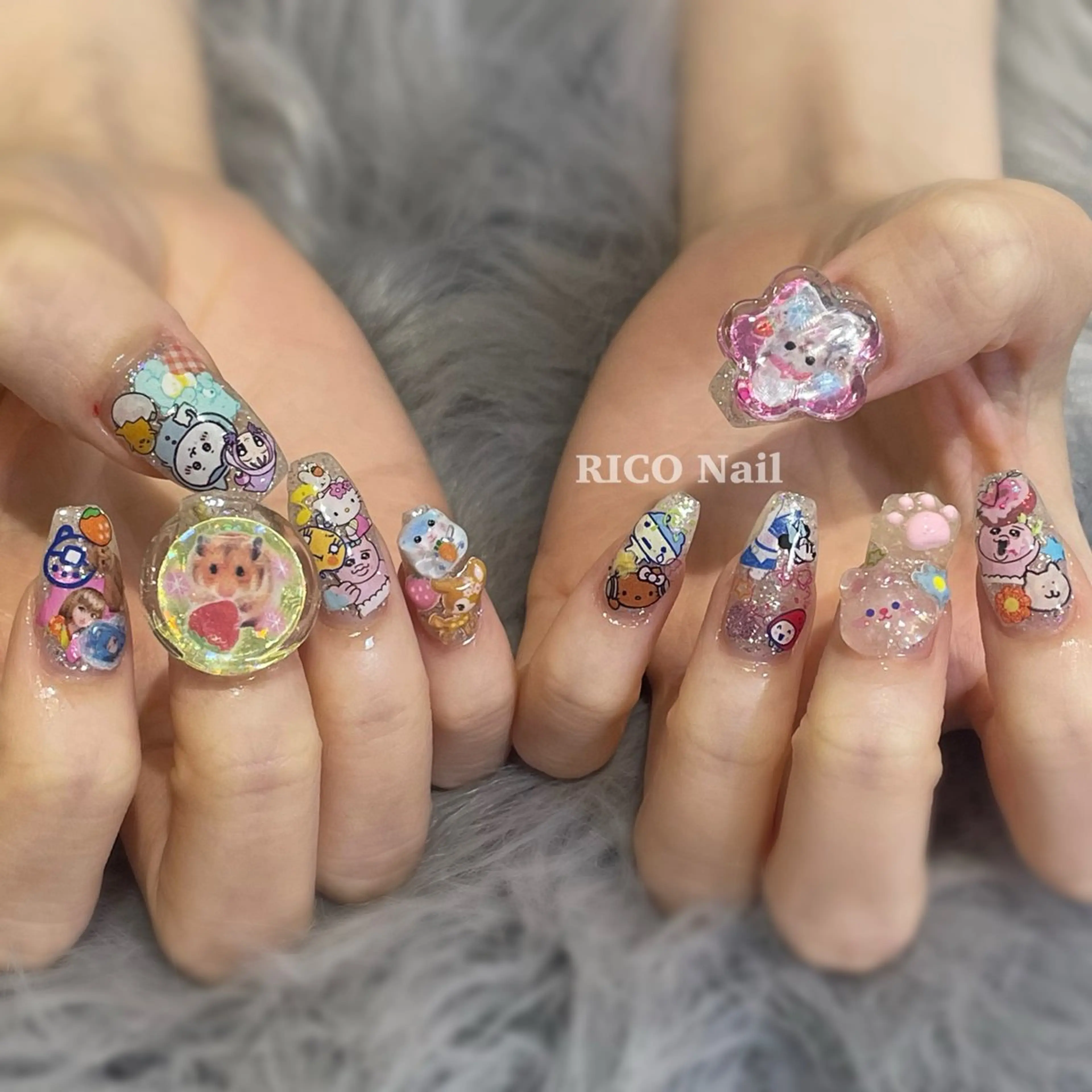 ネイル ハンドネイル RICO Nail パーツつけ放題🌈のネイルデザイン