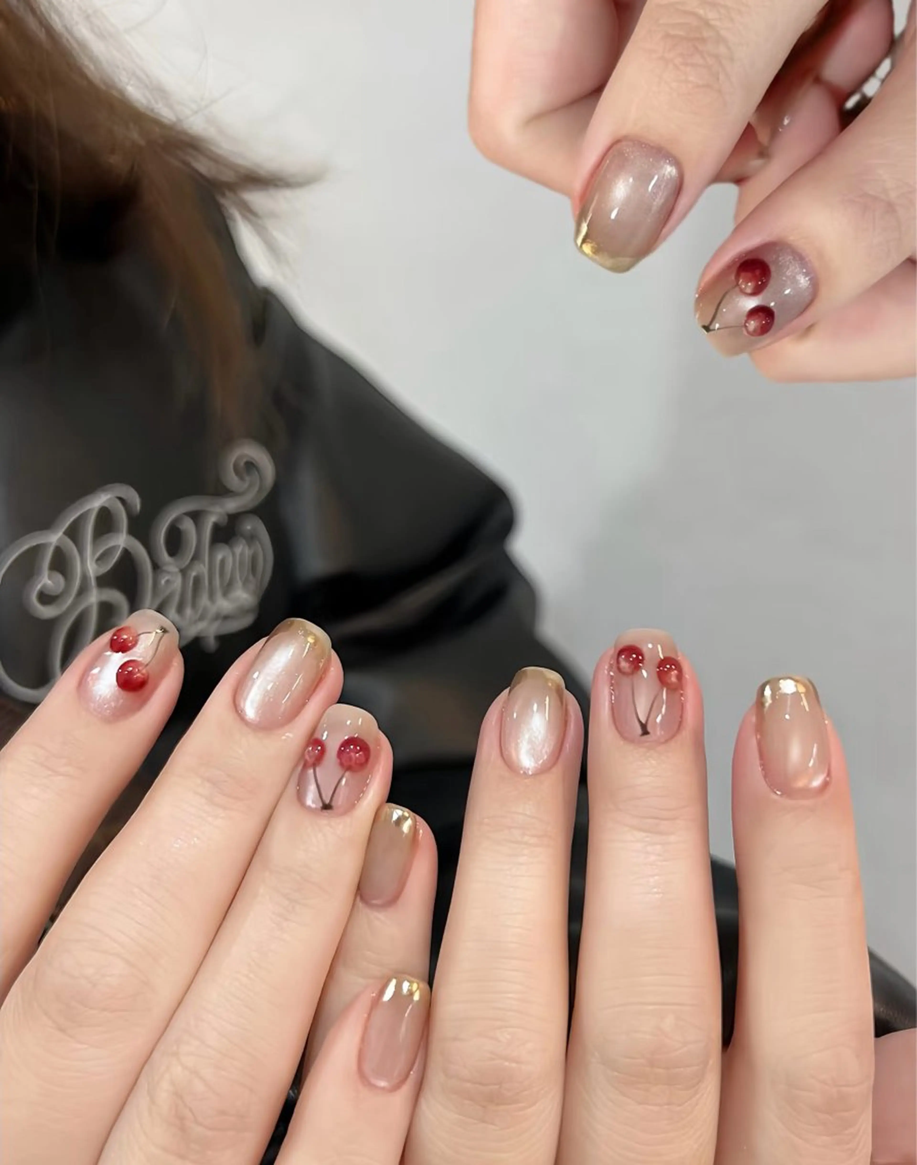 ネイル フラワーネイル フレンチネイル ジェルネイル ガラスフレンチ ハート ハンドネイル BabyYouMi nailのネイルデザイン