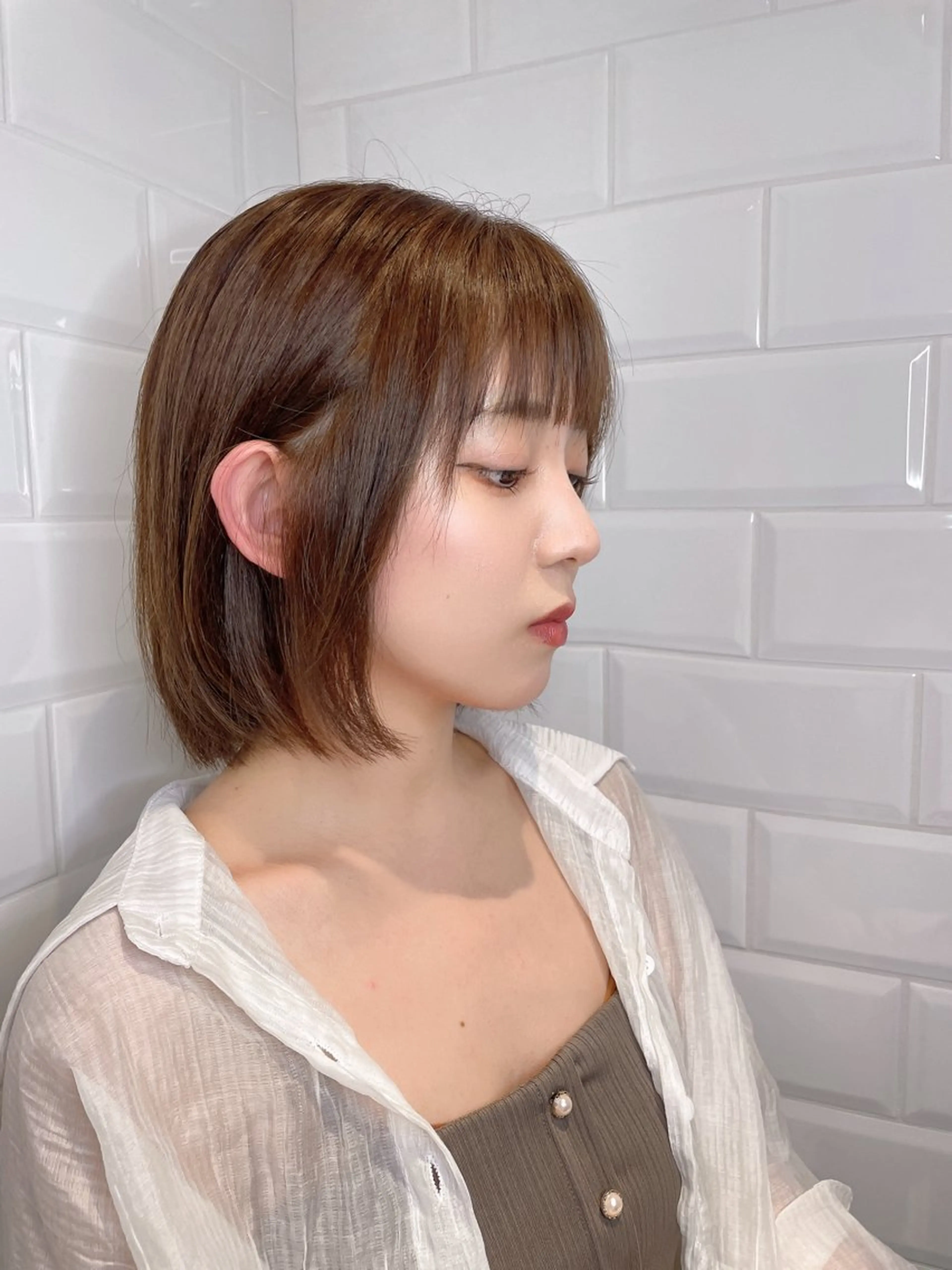 ミディアム カラー 髪質改善／ブリーチ 宮武　湧斗のヘアスタイル