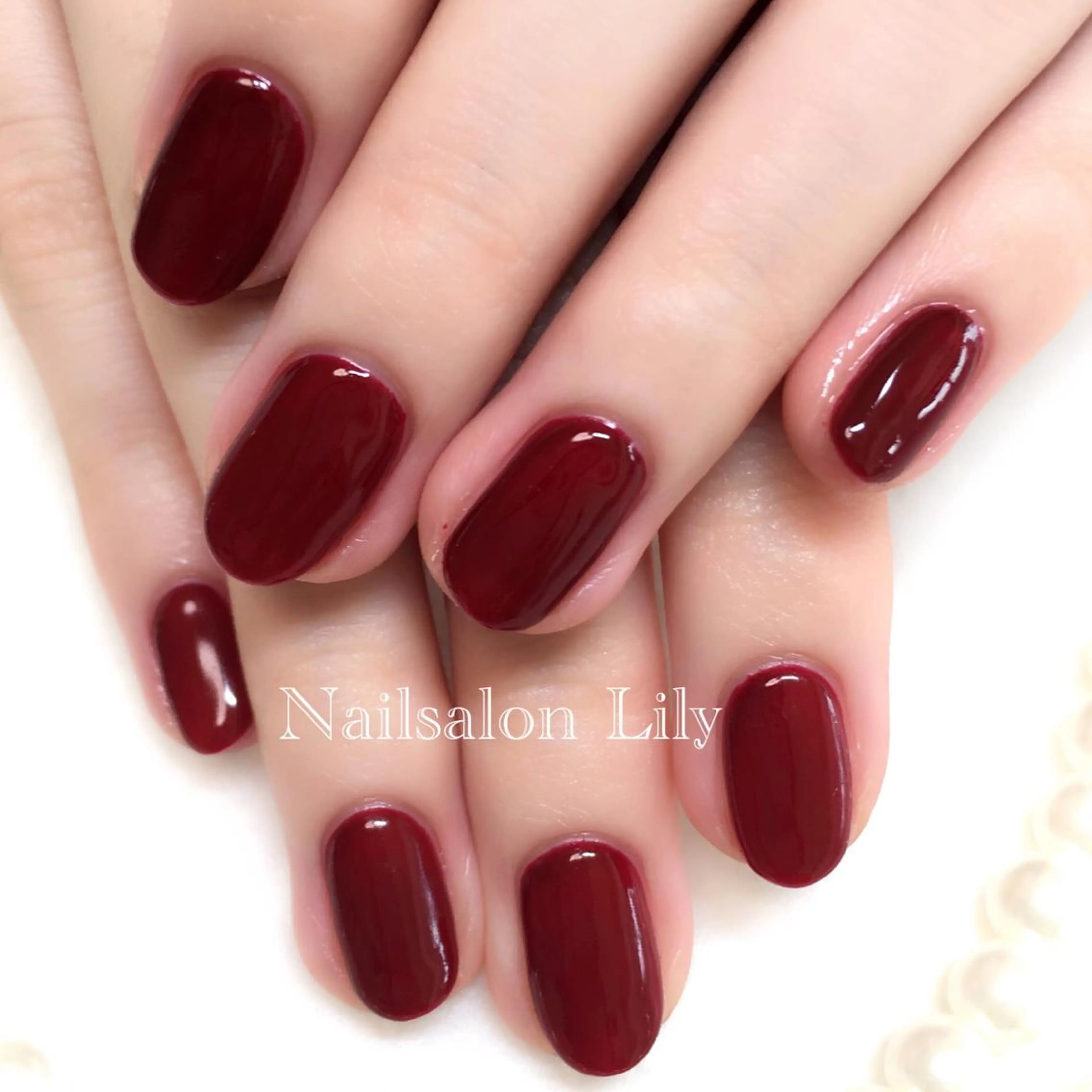 ネイル ボルドー Lily*nail 🌻Mii🌻のネイルデザイン