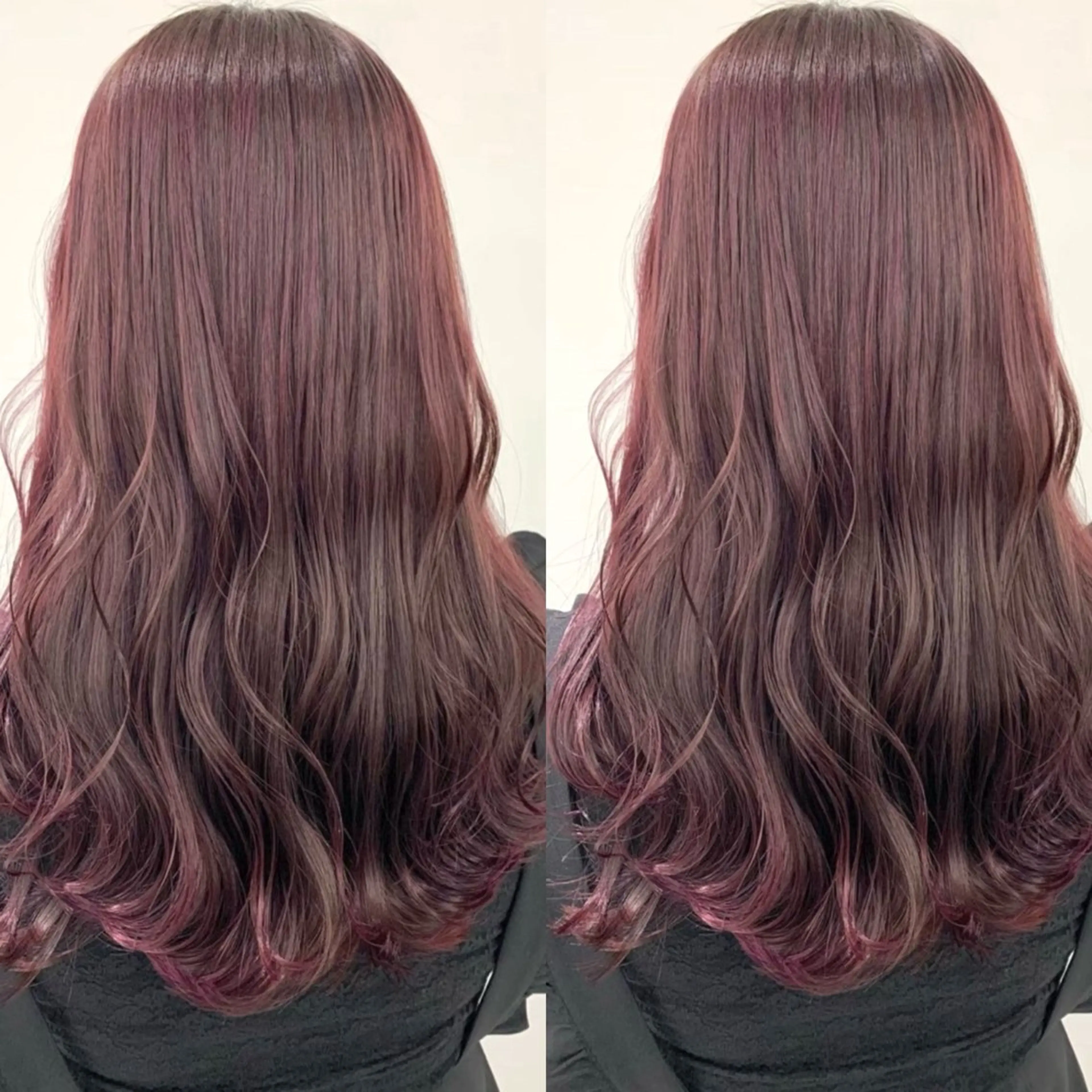 ロング カラー ブラウンカラー ピンクカラー ピンクブラウン ブリーチ無しダブル カラー🦕まどかのヘアスタイル