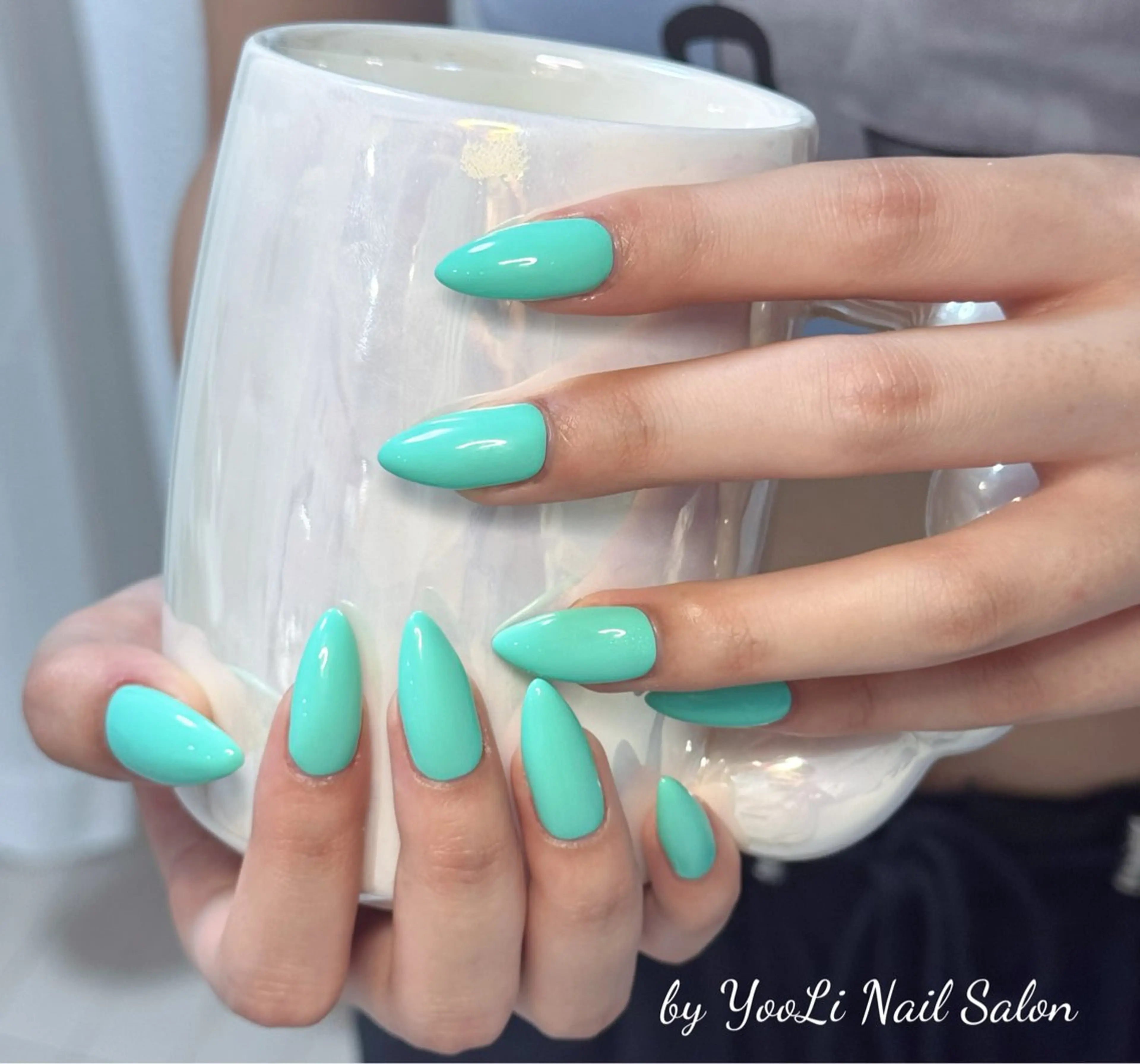 ネイル アートネイル オーロラネイル チークネイル フレンチネイル ガラスフレンチ ハンドネイル 🎀🎀YooLi Nail Salonのネイルデザイン