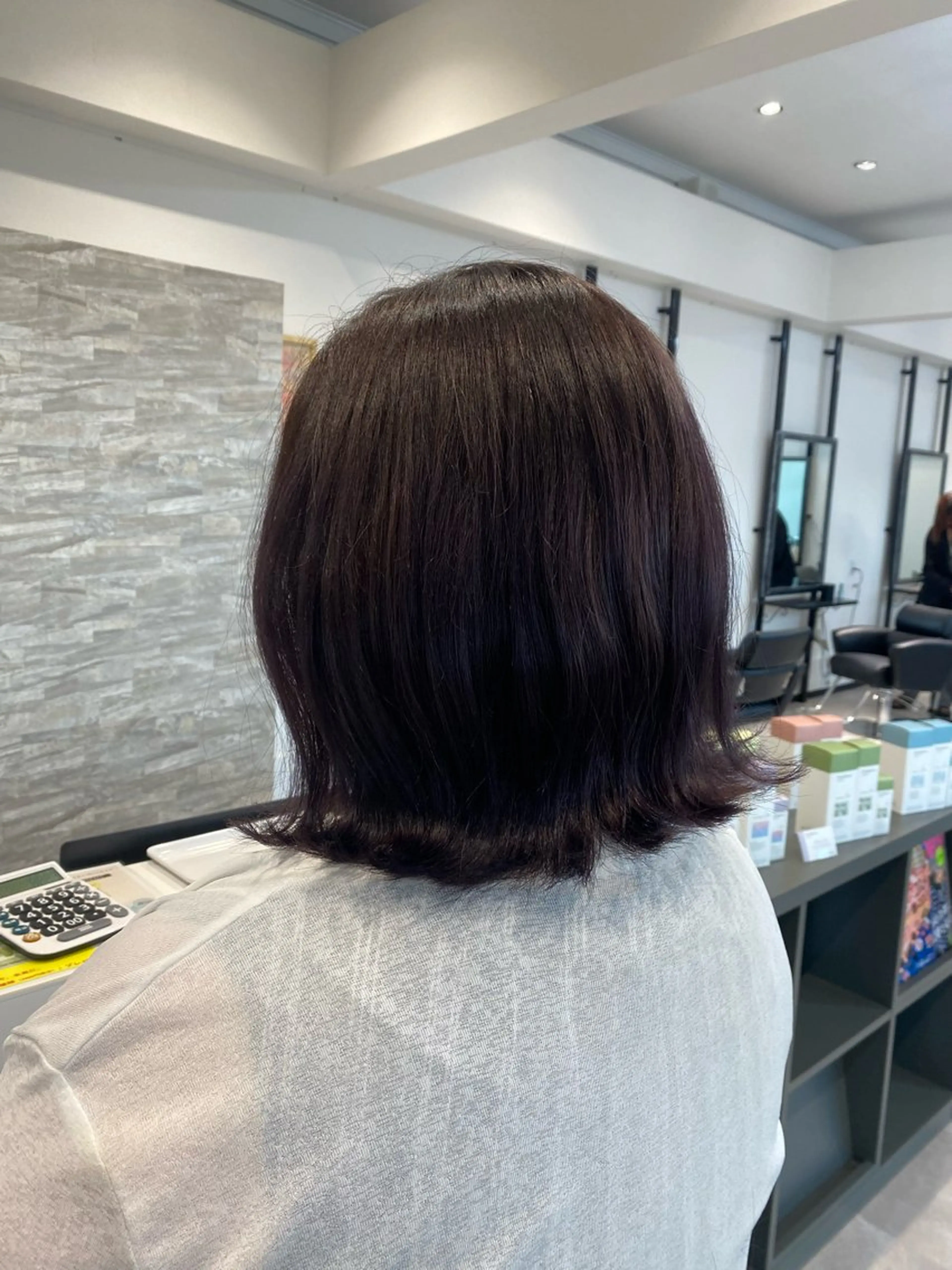 ミディアム カット ヘアカラー トリートメント maki💖 レイヤー/髪質改善のヘアスタイル