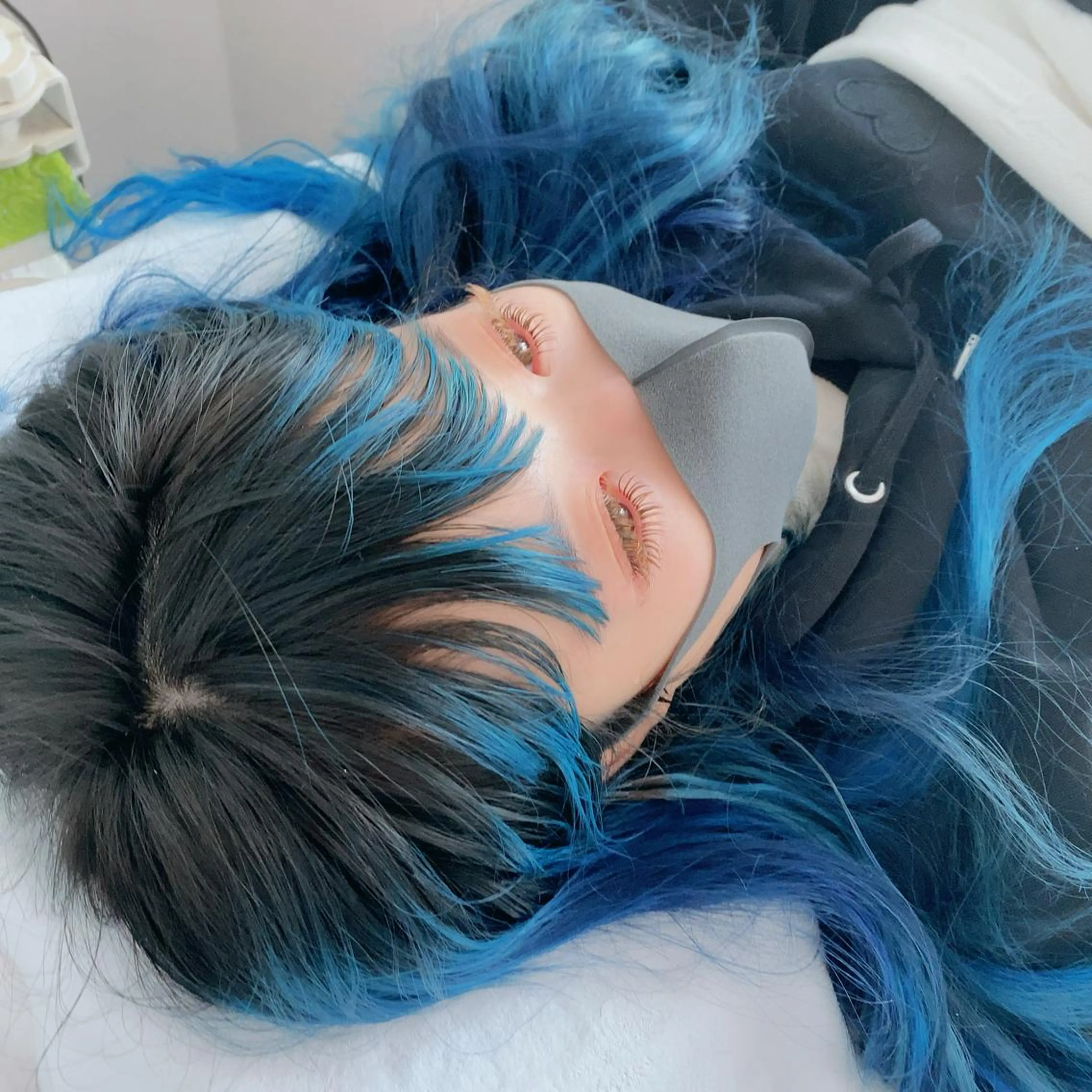 カラー パーマ マツエク・マツパ アイブロウ ブラウンカラー カラーマツエク フラットラッシュ 下まつげエクステ 神山 ビューティー・アイのマツエク・マツパデザイン