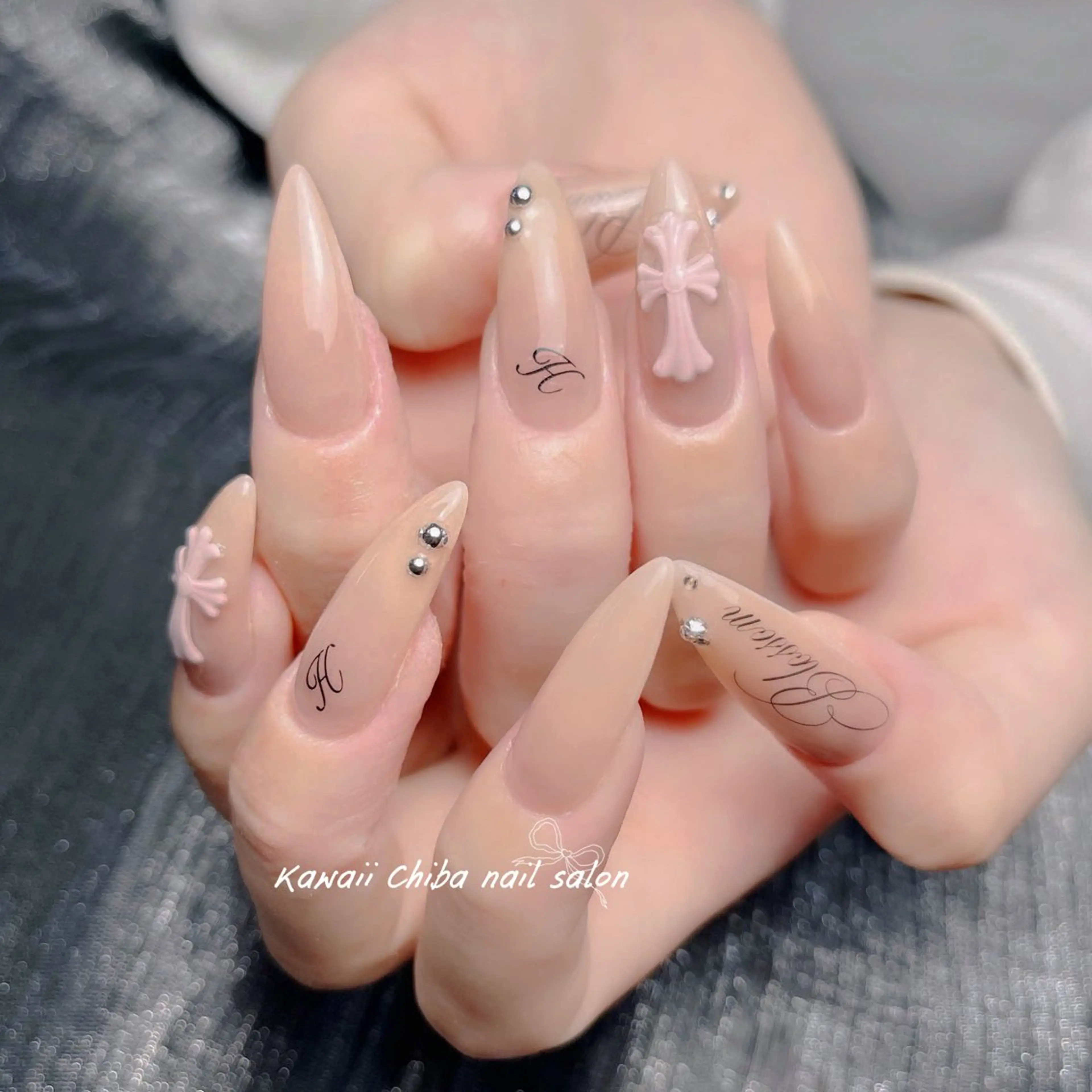 ネイル フレンチネイル ジェルネイル ガーリー キラキラネイル 韓国ネイル Kawaii Chiba nailのネイルデザイン