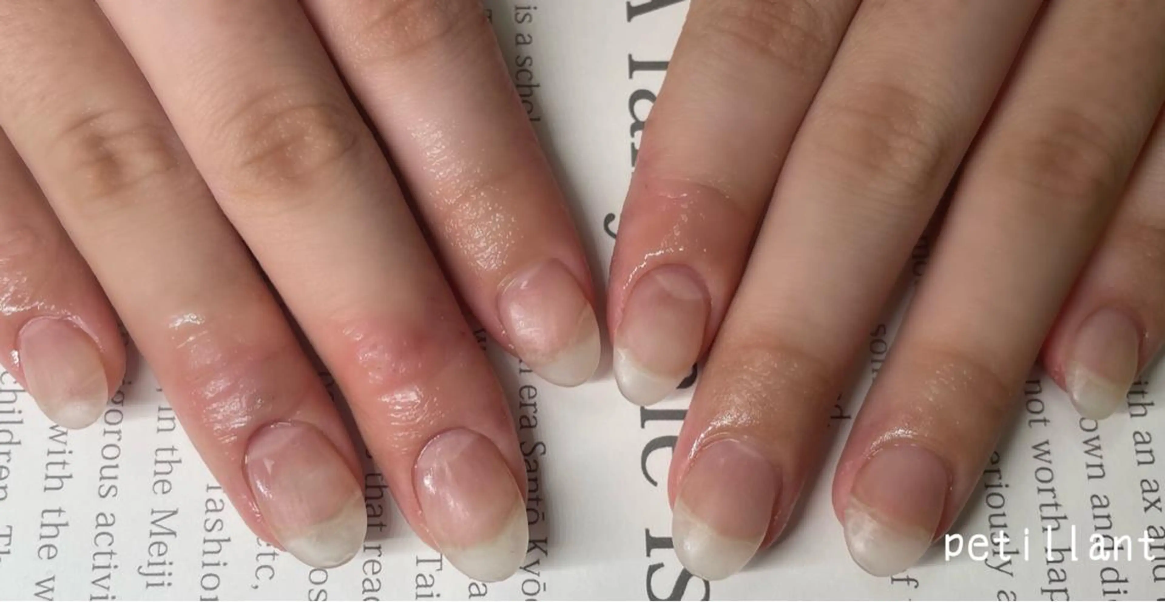 ネイル クリアネイル 長さ出し 卒業式 春ネイル nail salon petillantのネイルデザイン