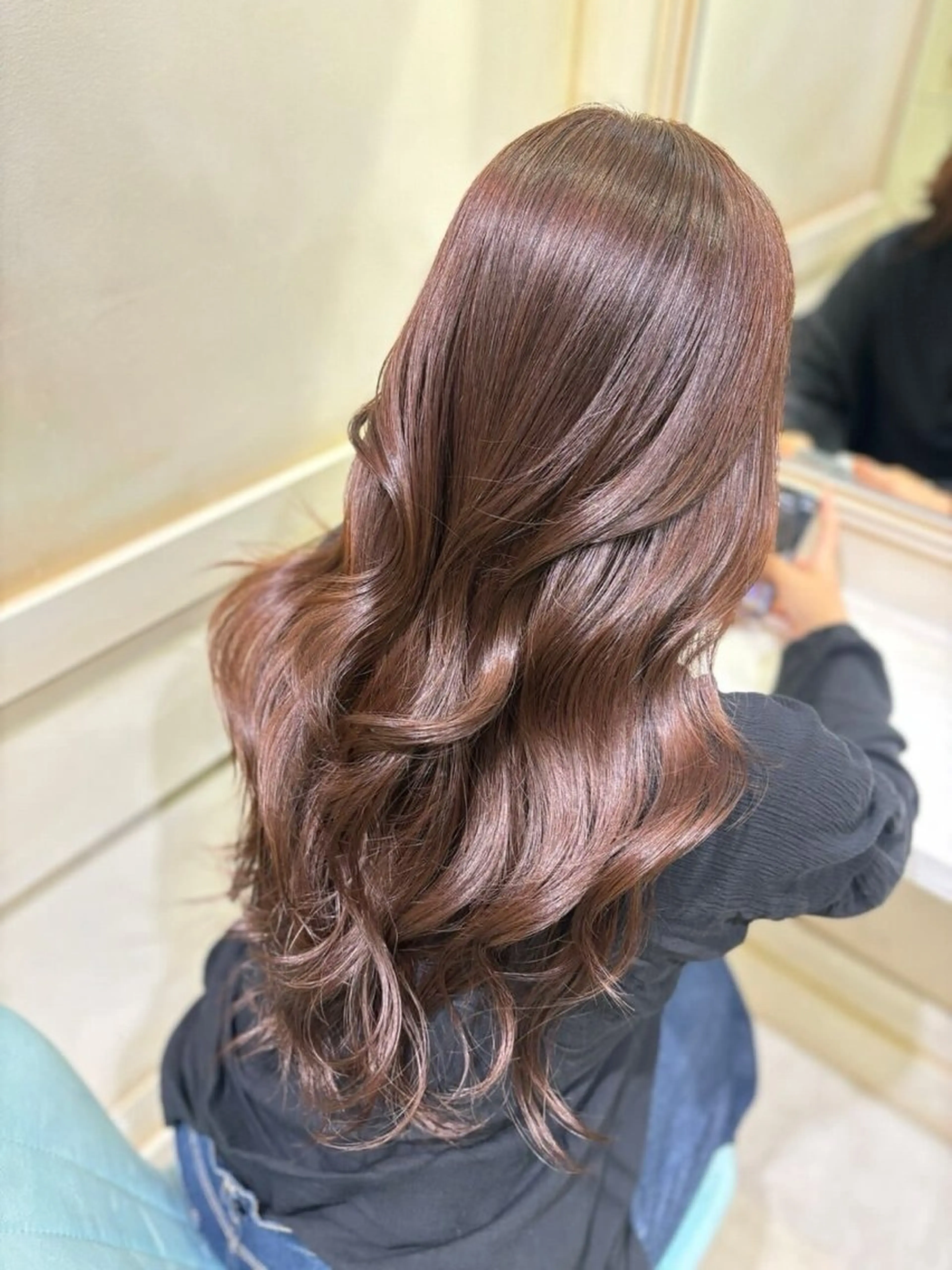 ロング カラー ブリーチ 透明感カラー ダブルカラー ブリーチなしカラー カット ヘアカラー トリートメント ブリーチなし/カラー 専門店ASOBIのヘアスタイル