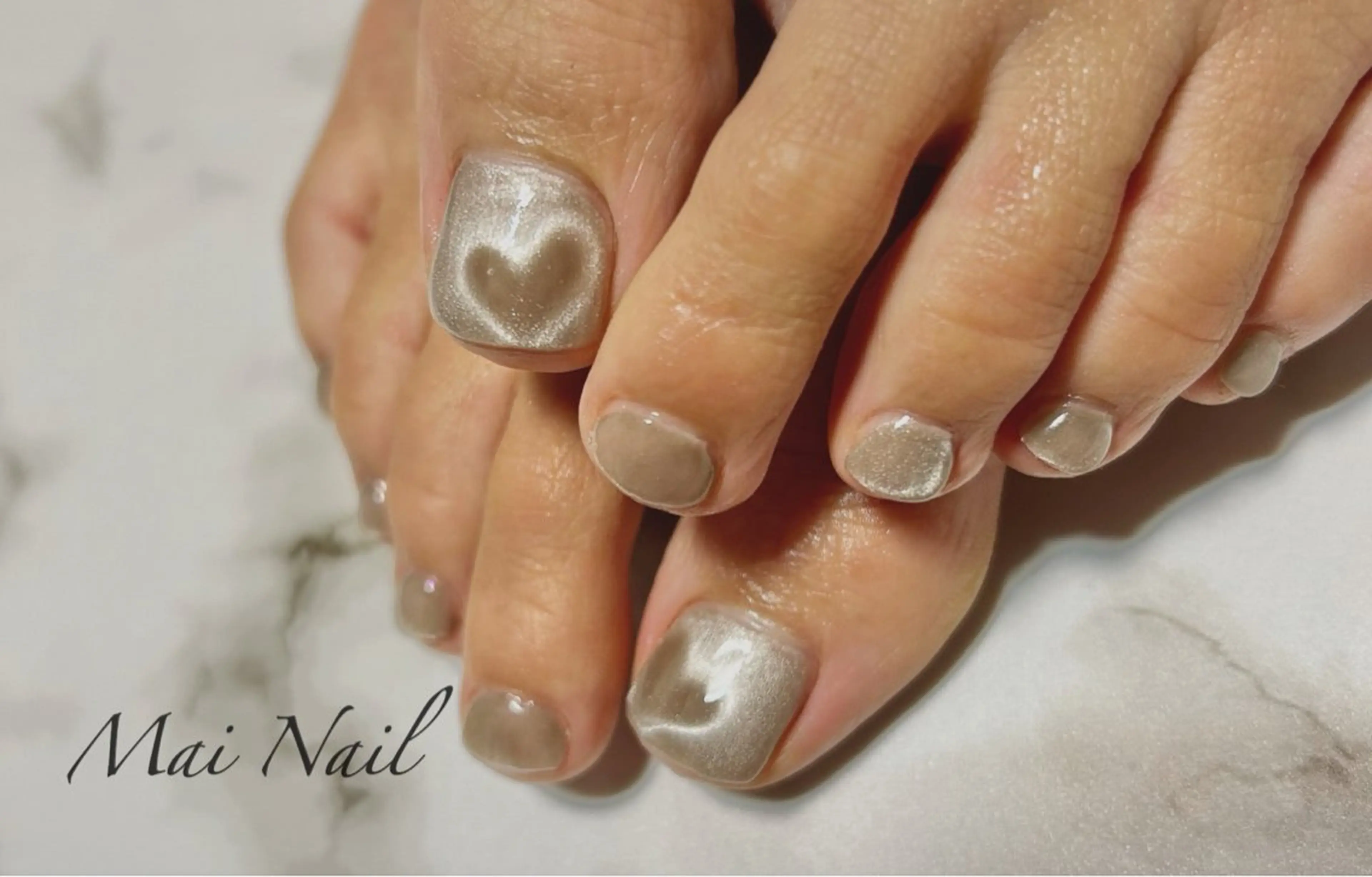 ネイル ハート マグネットネイル フットネイル Mai Nail 本田舞のネイルデザイン