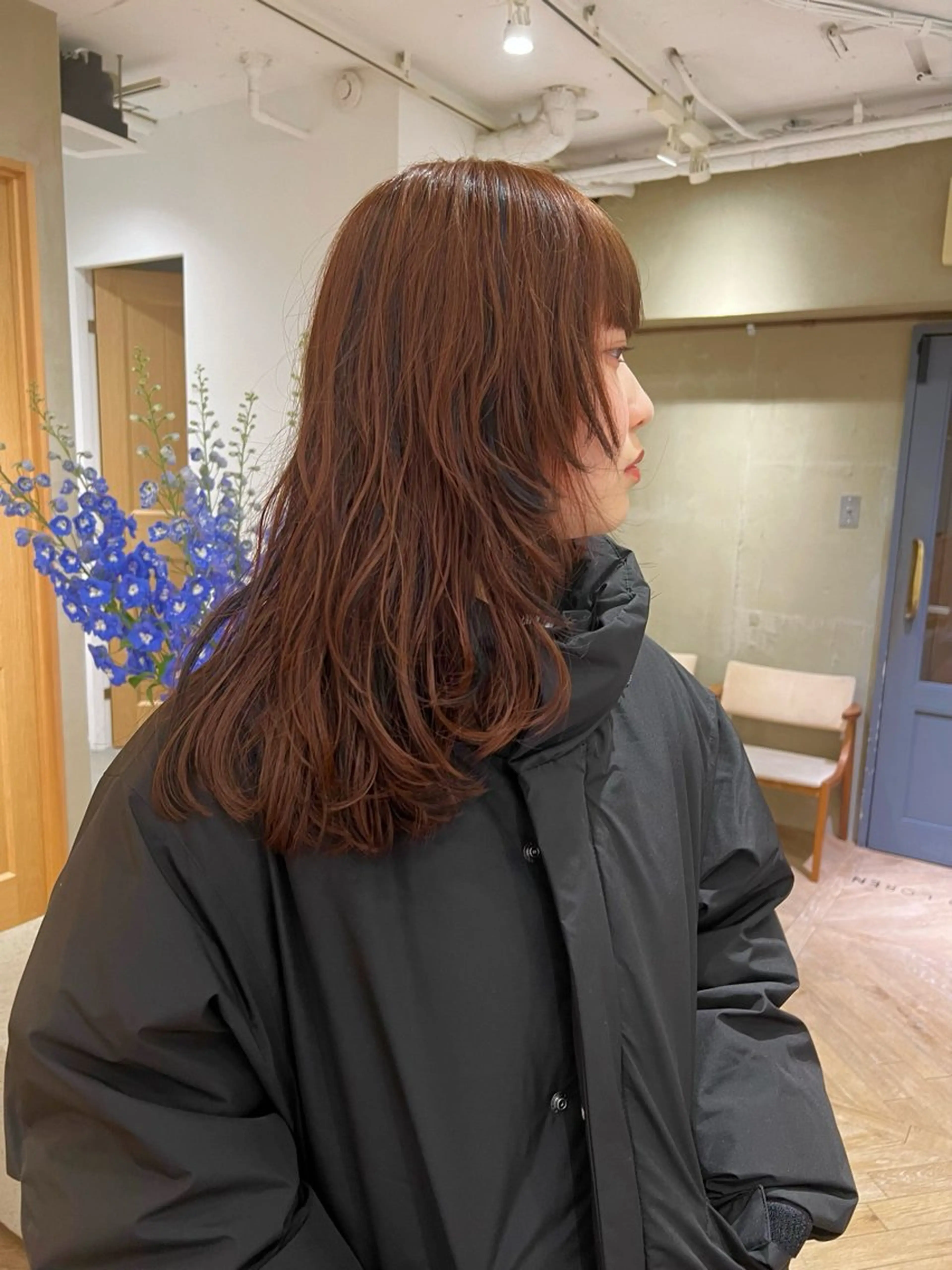 セミロング セミロングパーマ 髪質改善 ウルフカット 似合わせレイヤー ＆透明感カラーのヘアスタイル