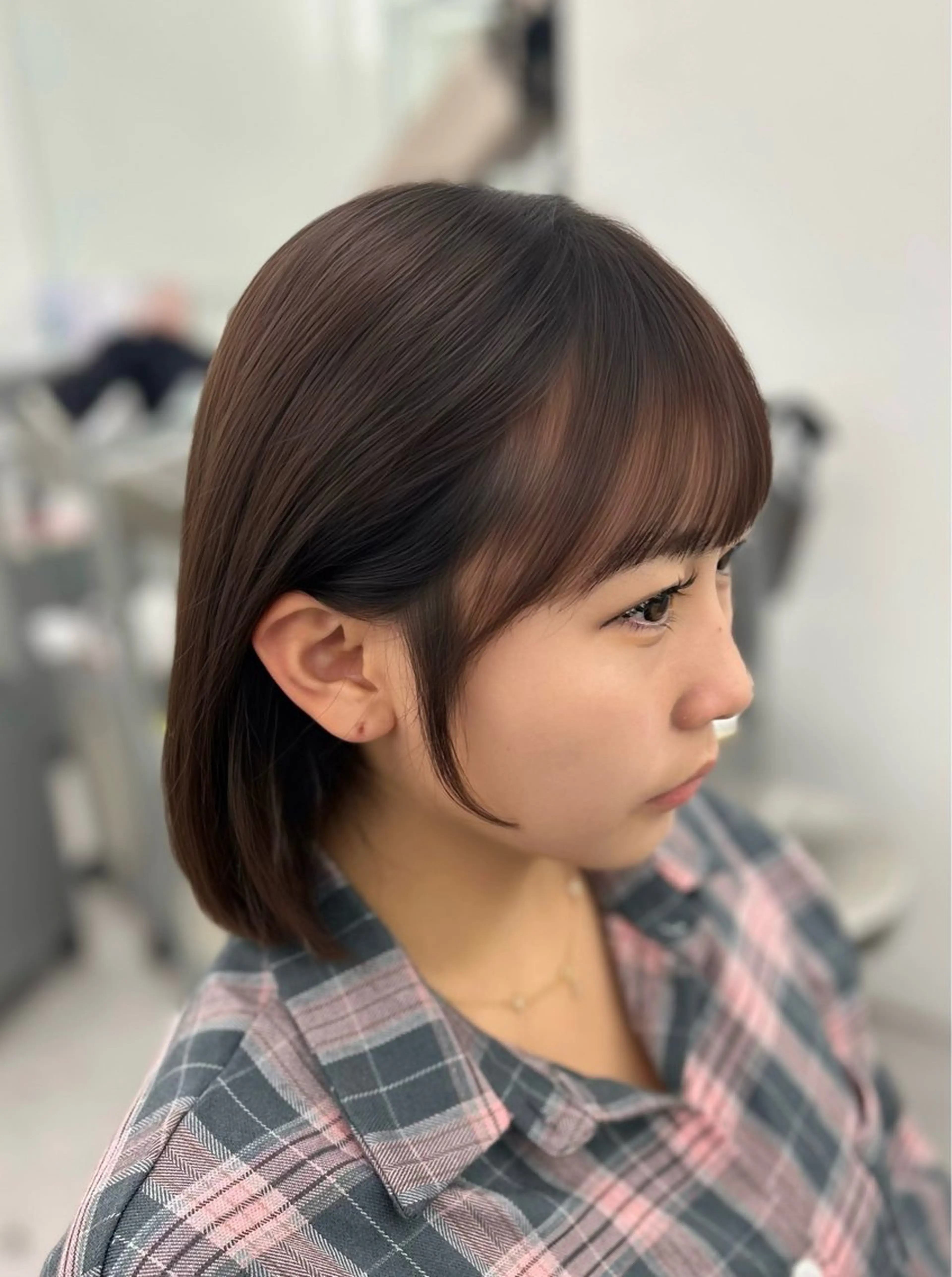 ミディアム レイヤーカット 小顔カット 韓国ヘア/顔周り ヘアセット/加藤優里のヘアスタイル