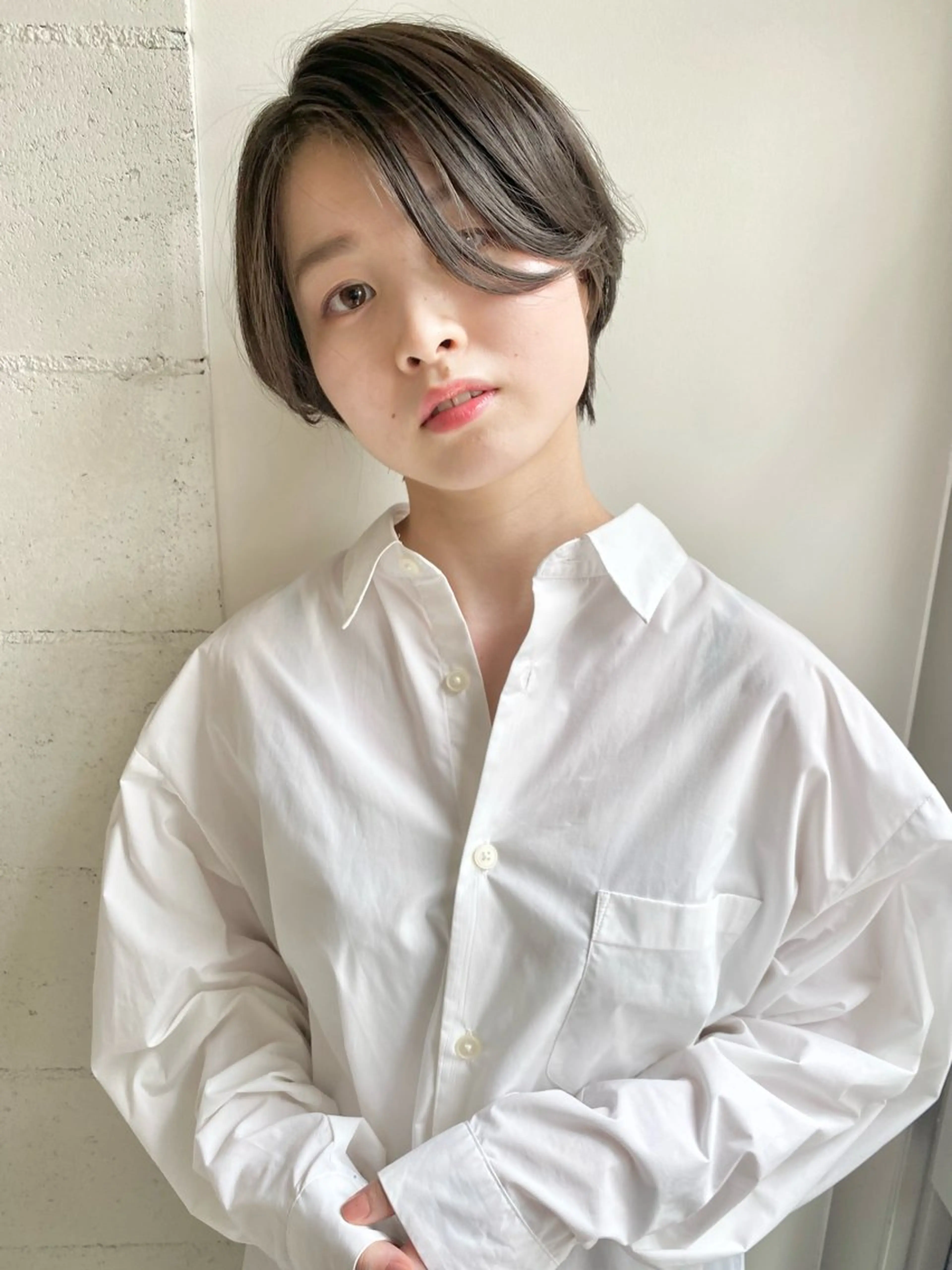 ショート カラー ハンサムショート 透明感カラー ショートヘア メンズパーマ/フェ ザーパーマ/古川晴輝のヘアスタイル