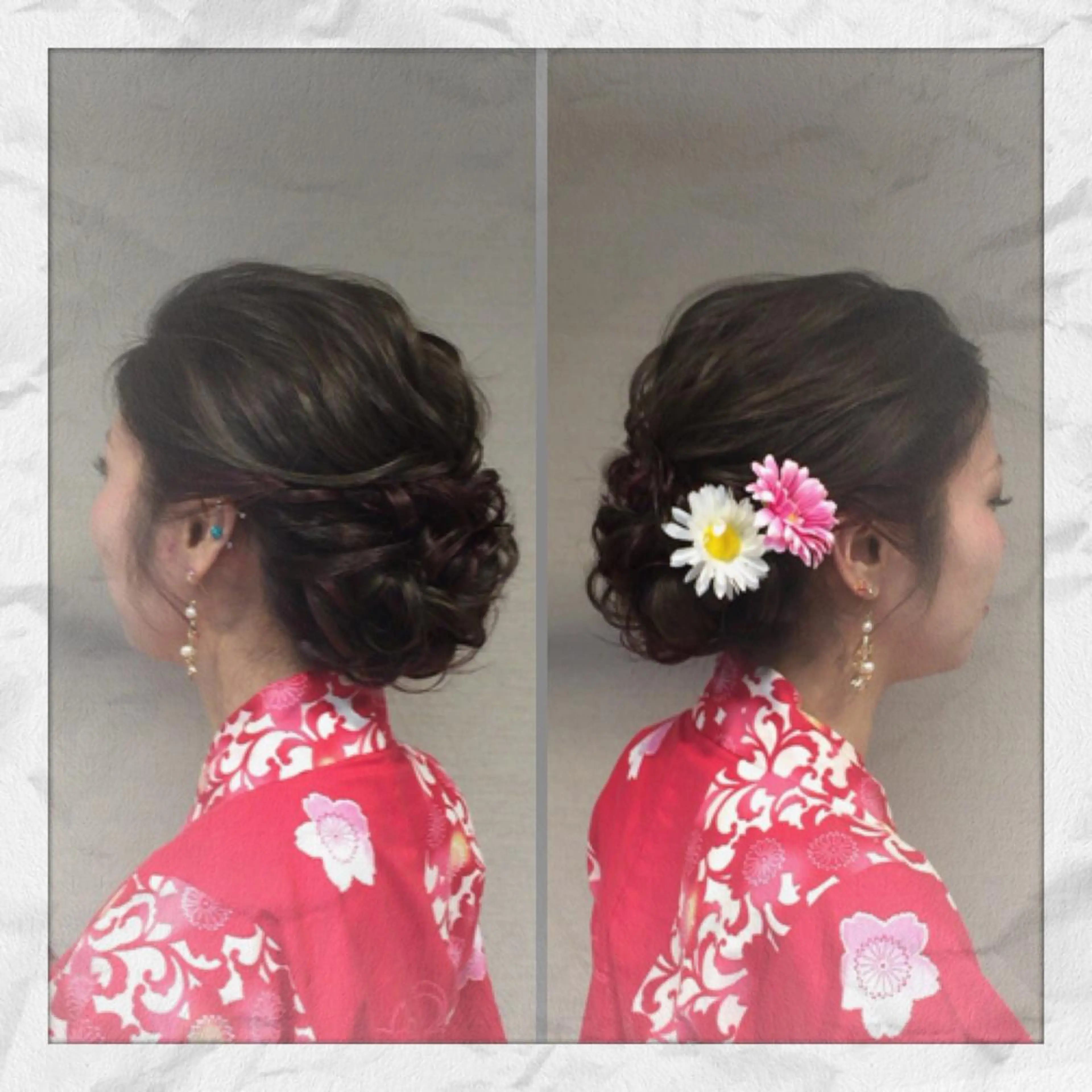 セミロング ヘアアレンジ 浴衣 ヘアセット ヘアセット/着付け 𓇼 松本 夏美𓇼のヘアスタイル