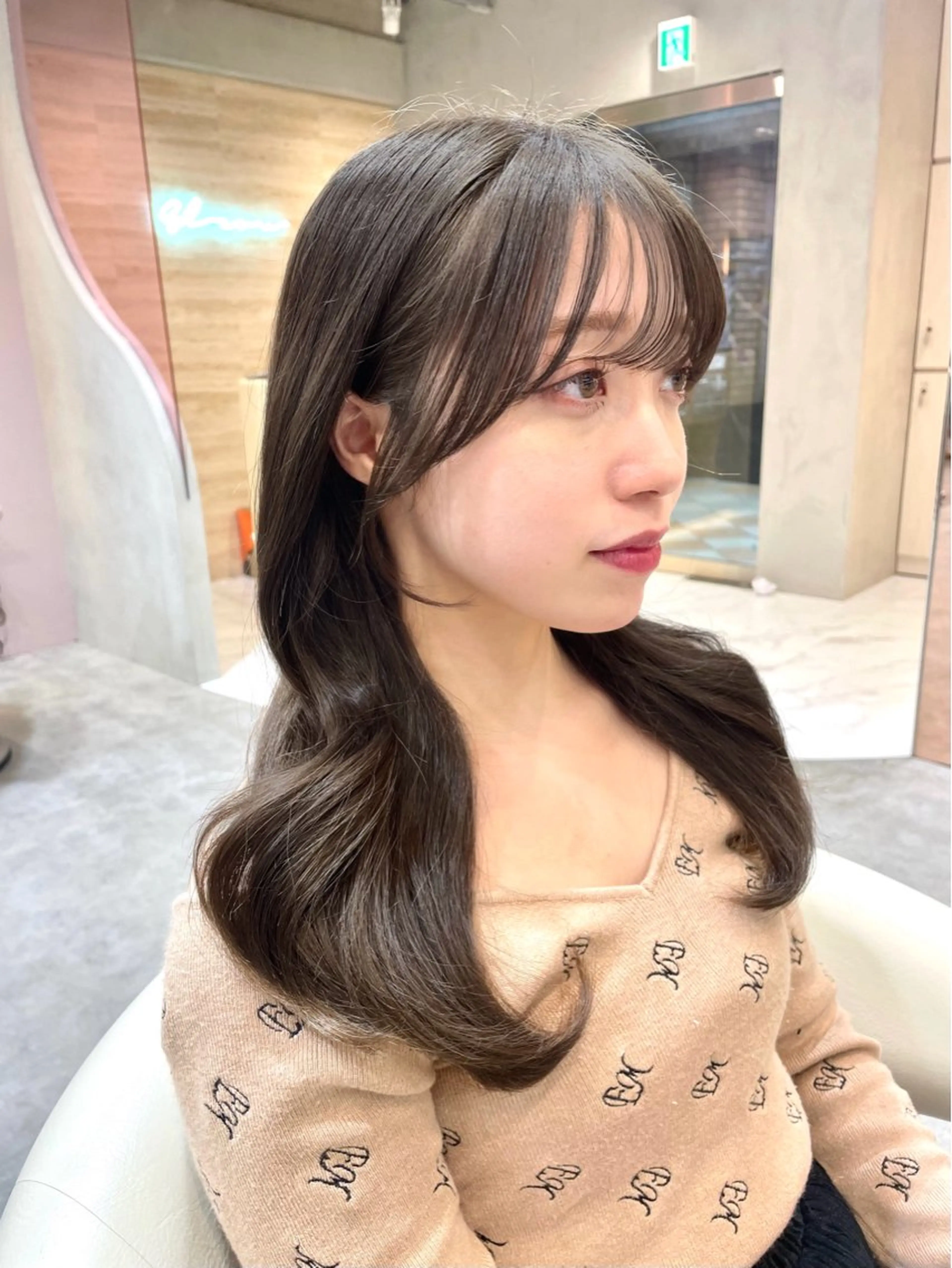 セミロング カラー 縮毛矯正ブリーチなし 🍒❤ゆうきのヘアスタイル