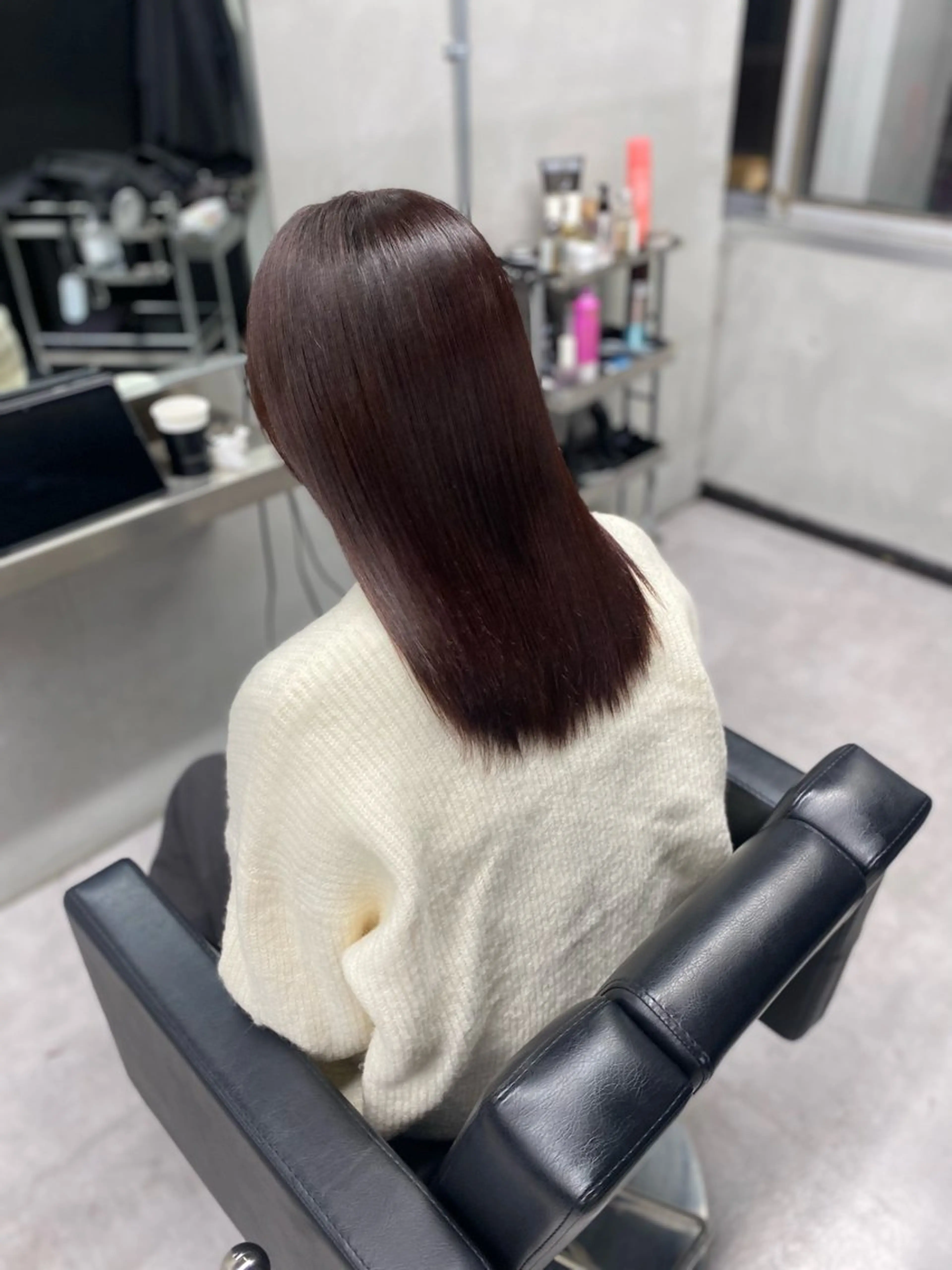 セミロング 髪質改善 カット ヘアカラー トリートメント 艶髪/縮毛矯正 🫧辻野海羽のヘアスタイル