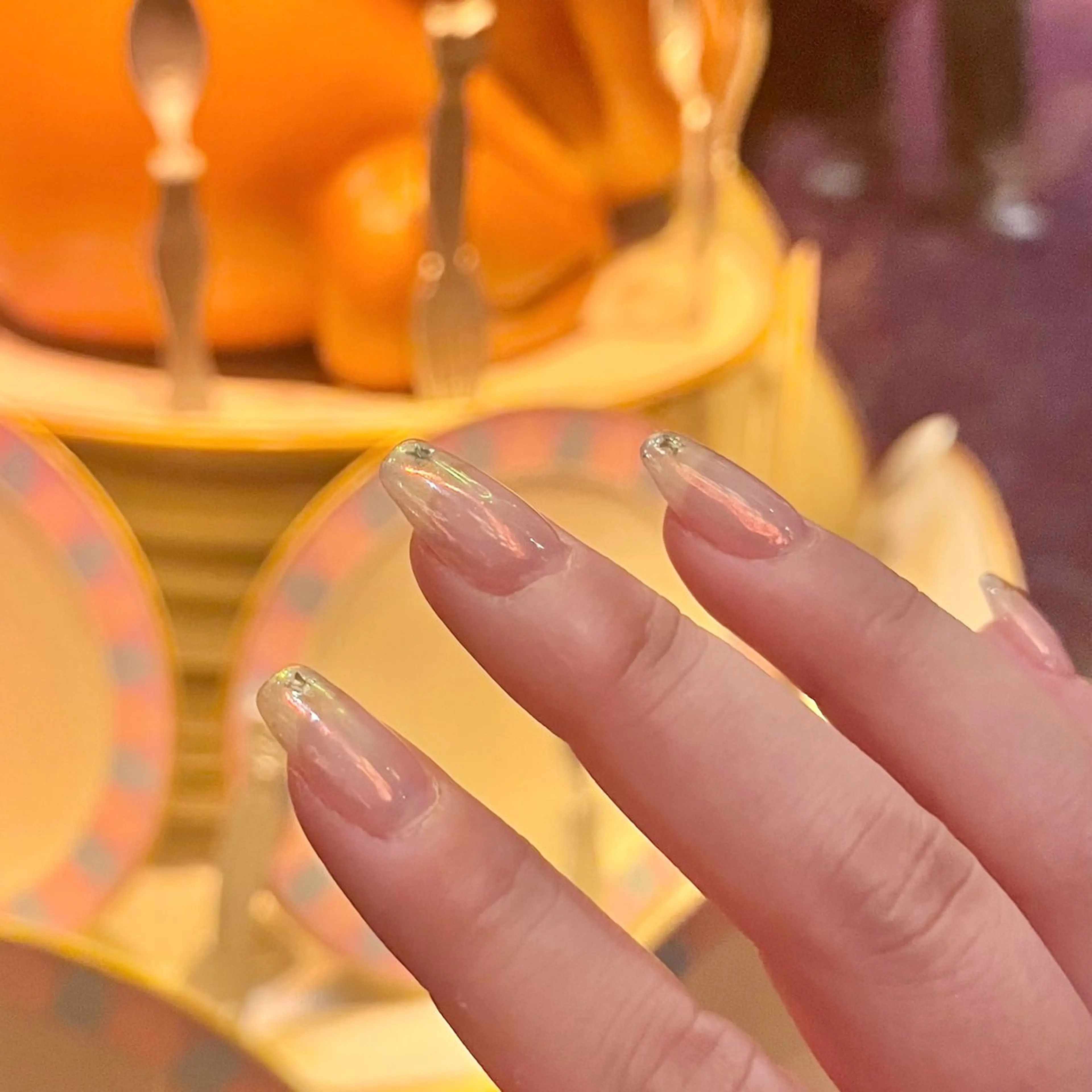 ネイル オーロラネイル ミラーネイル ワンカラーネイル CLALA MIYUのネイルデザイン