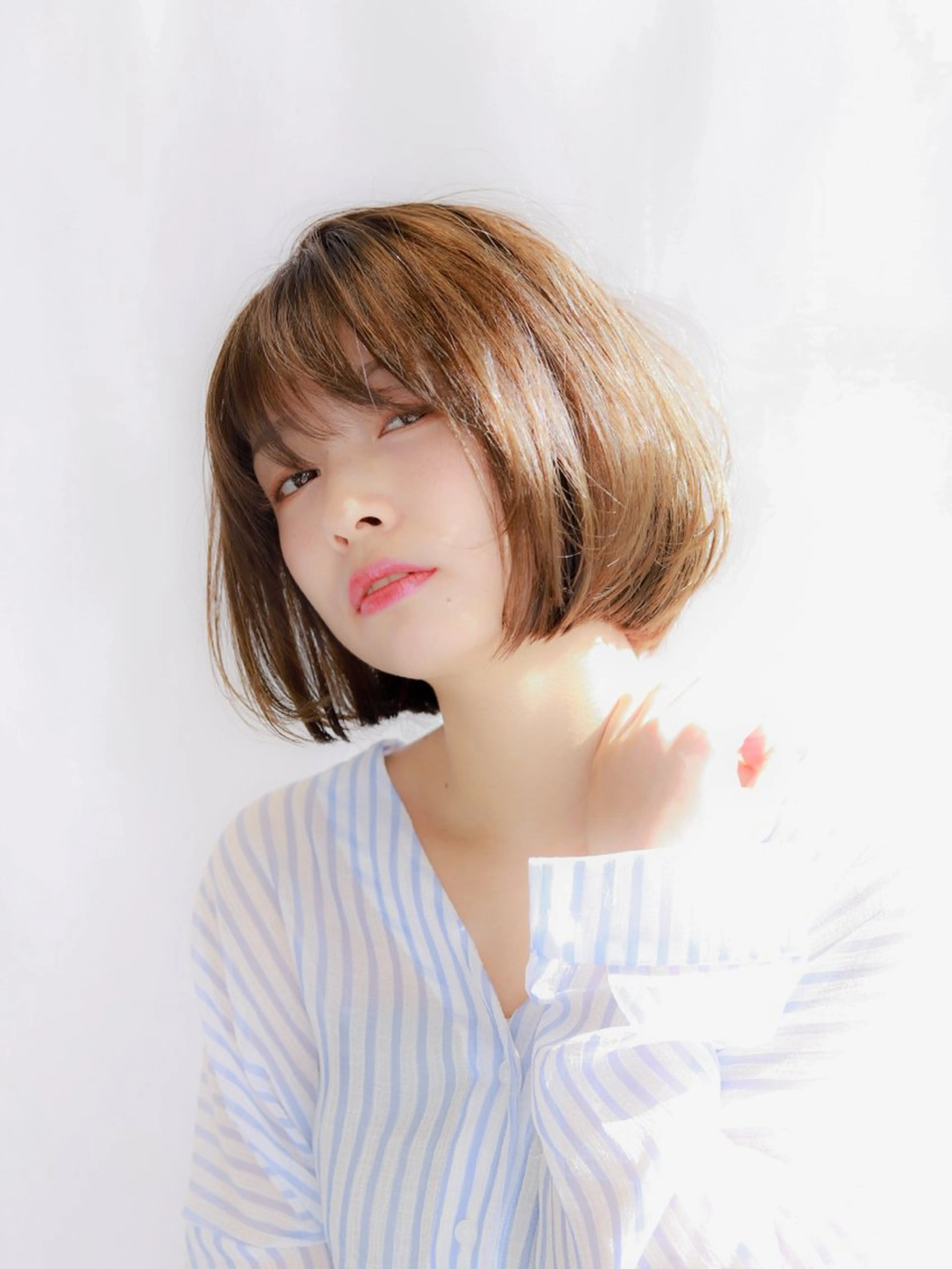 ショート カラー 似合わせカット 顔周りレイヤー/ボブ 銀座✨中野まさひろのヘアスタイル