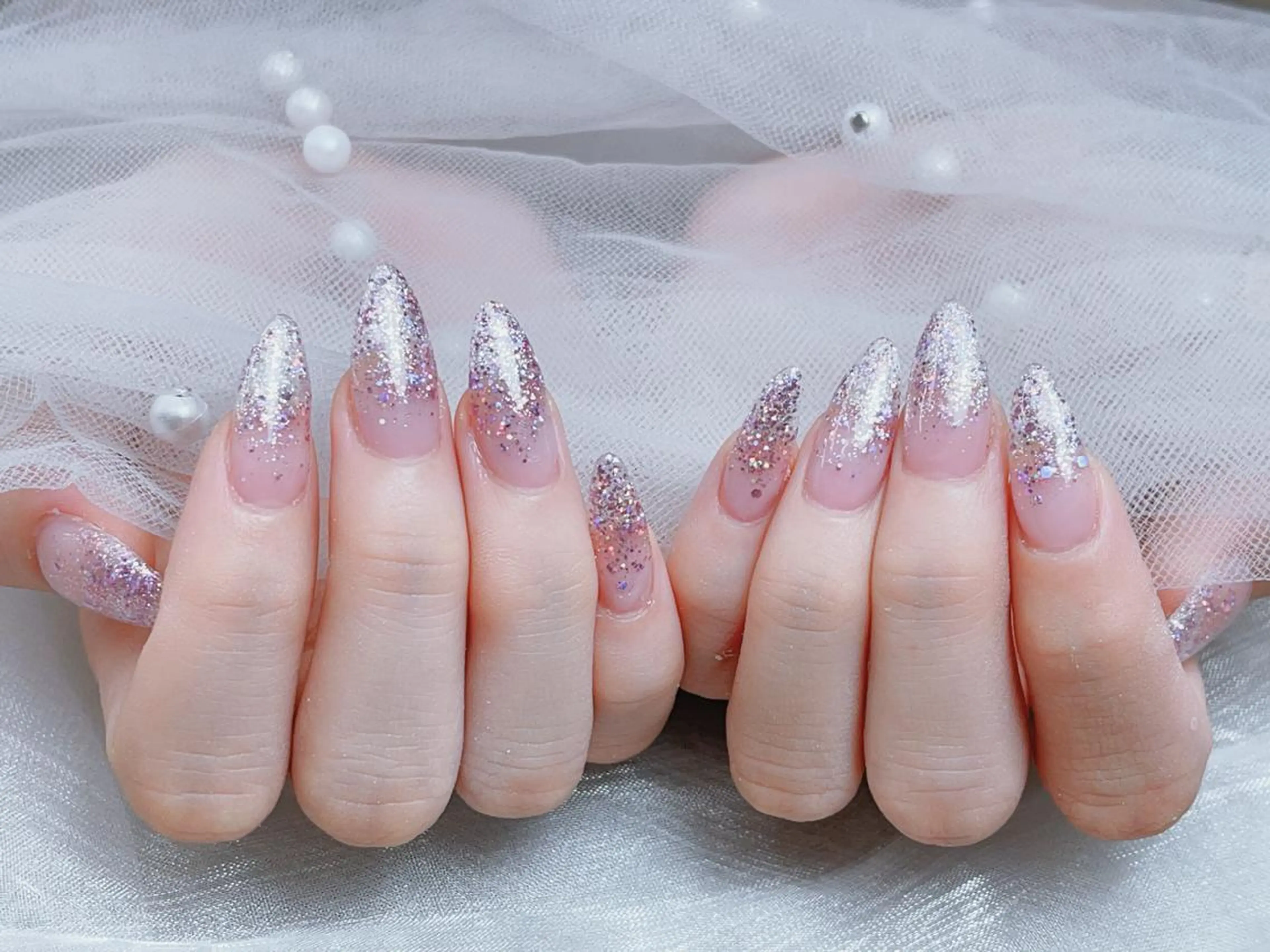 メンズ ネイル メンズ韓国風 アートネイル フレンチネイル ジェルネイル キラキラネイル Bloom kabukiのネイルデザイン