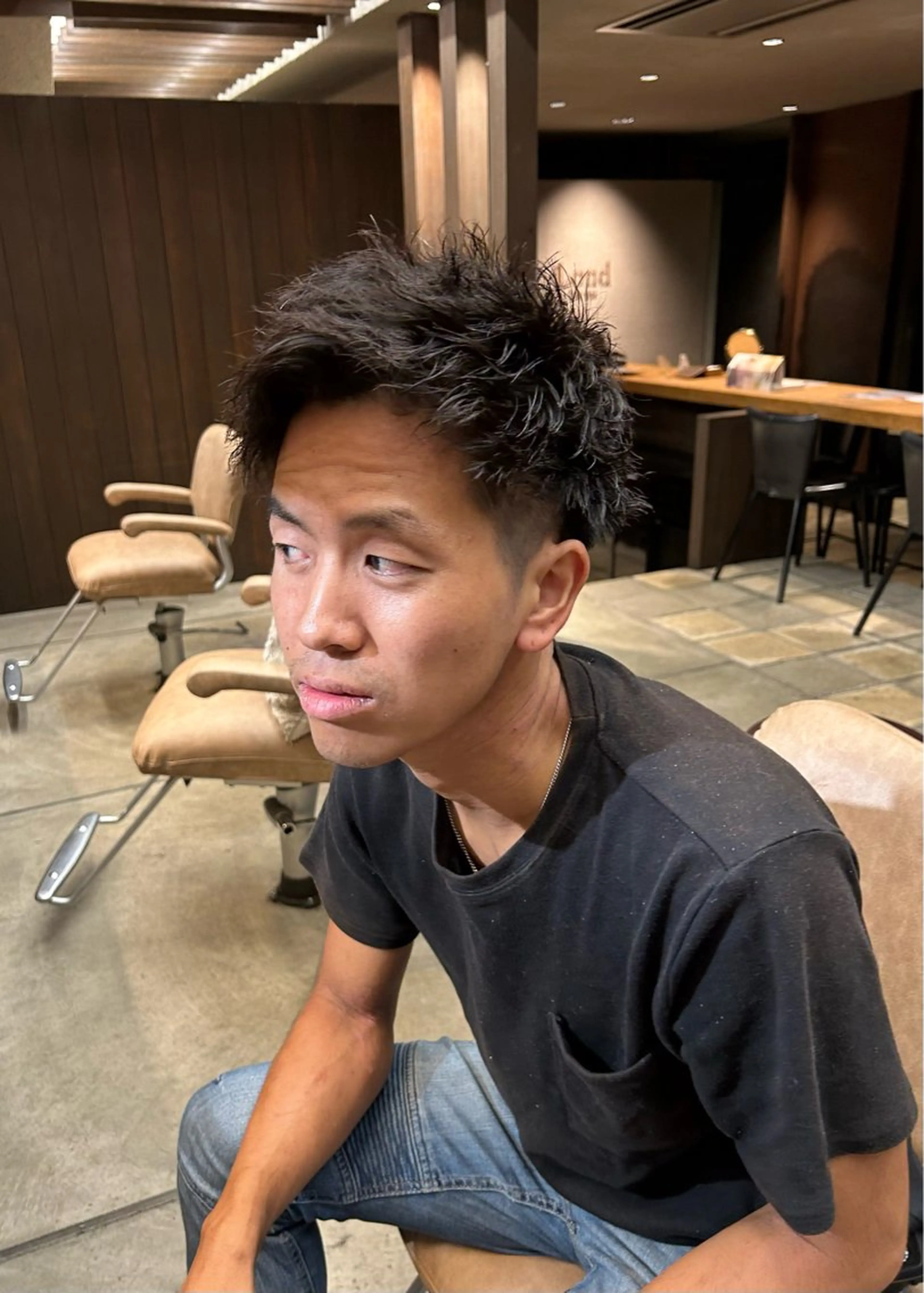 パーマ メンズ モヒカン カット パーマ トリートメント 畑中 希望のヘアスタイル