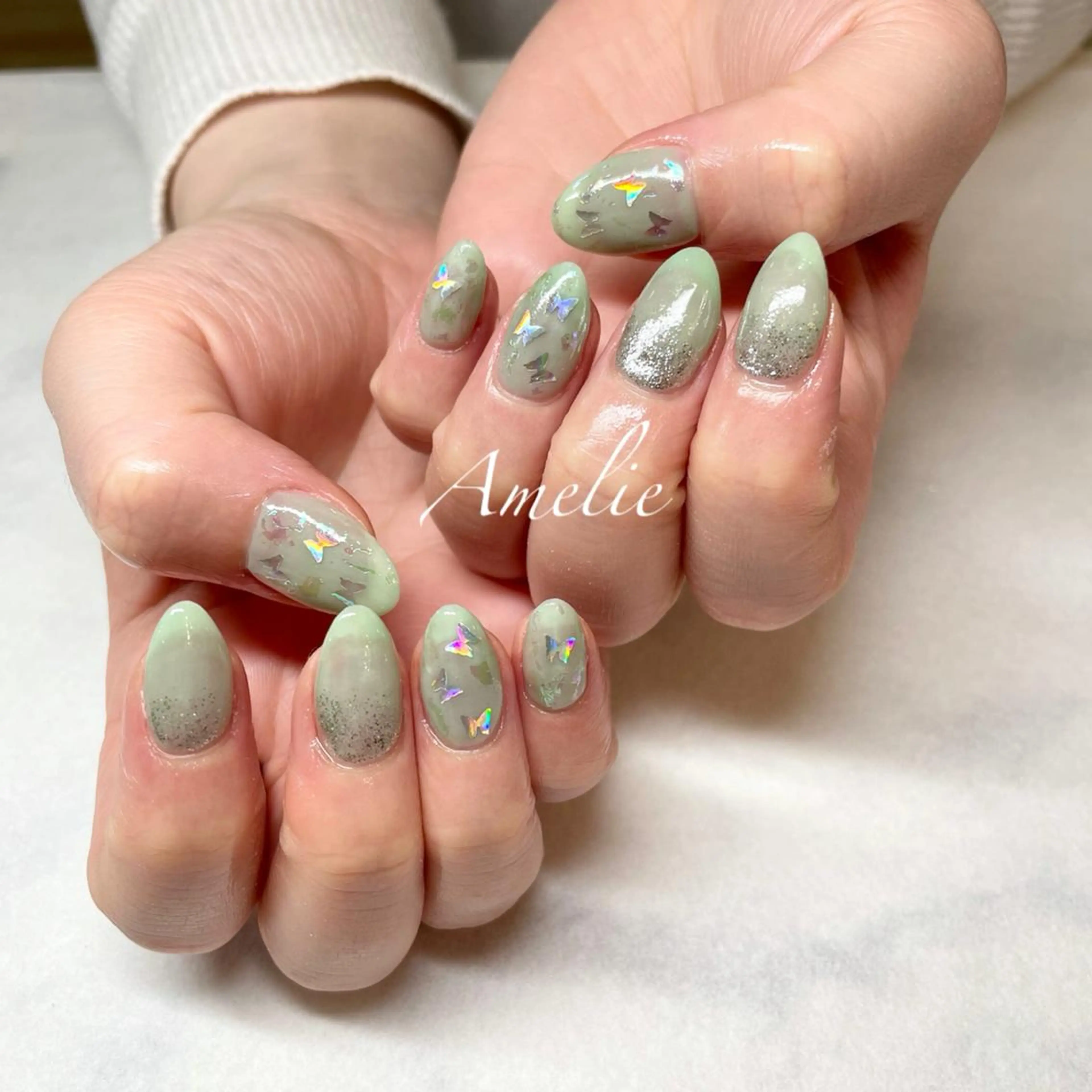 ネイル ホログラムネイル キラキラネイル ハンドネイル yo koのネイルデザイン