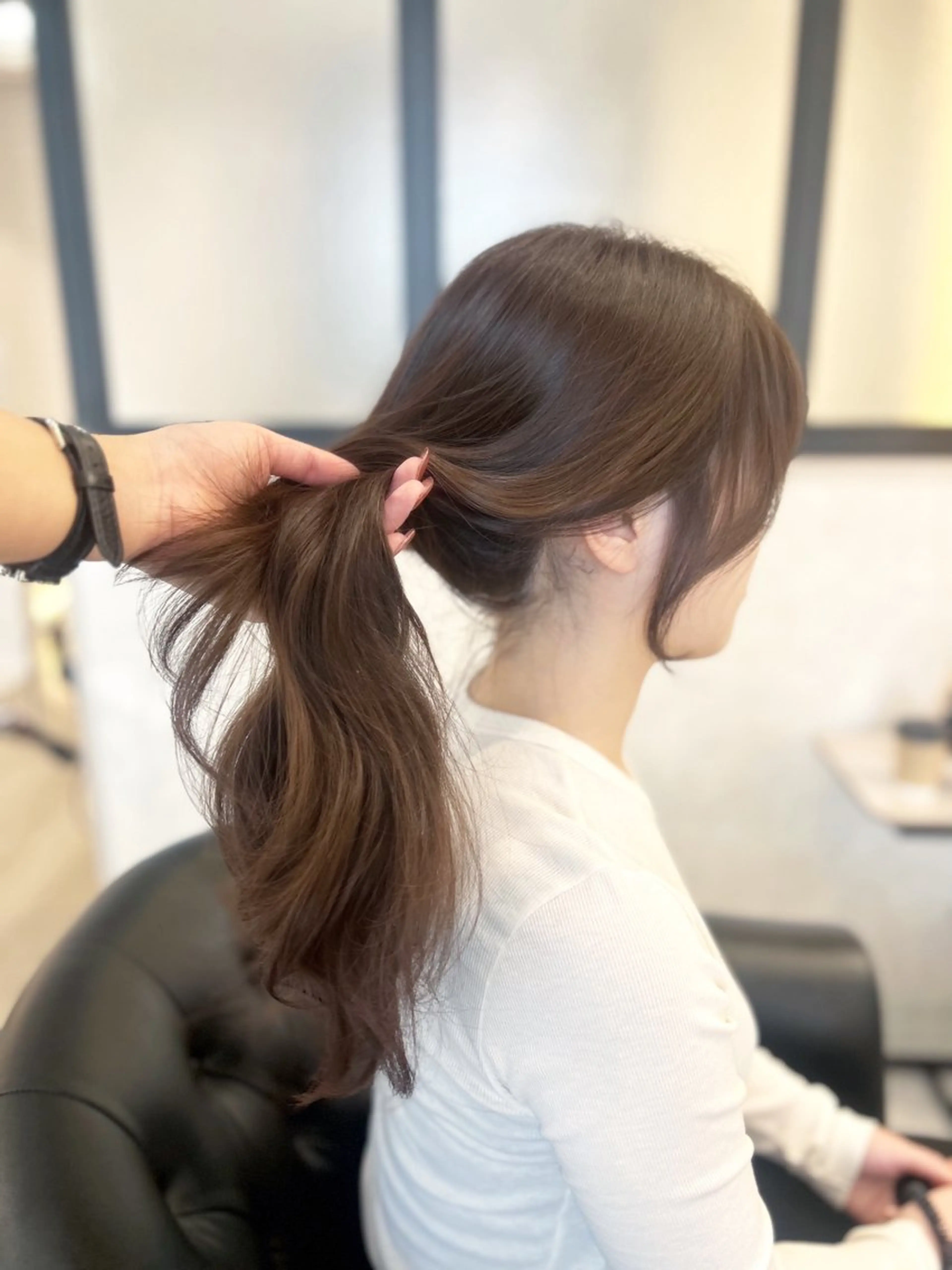 ロング カラー カット ヘアカラー トリートメント emi/髪質改善/ 韓国風/艶カラーのヘアスタイル