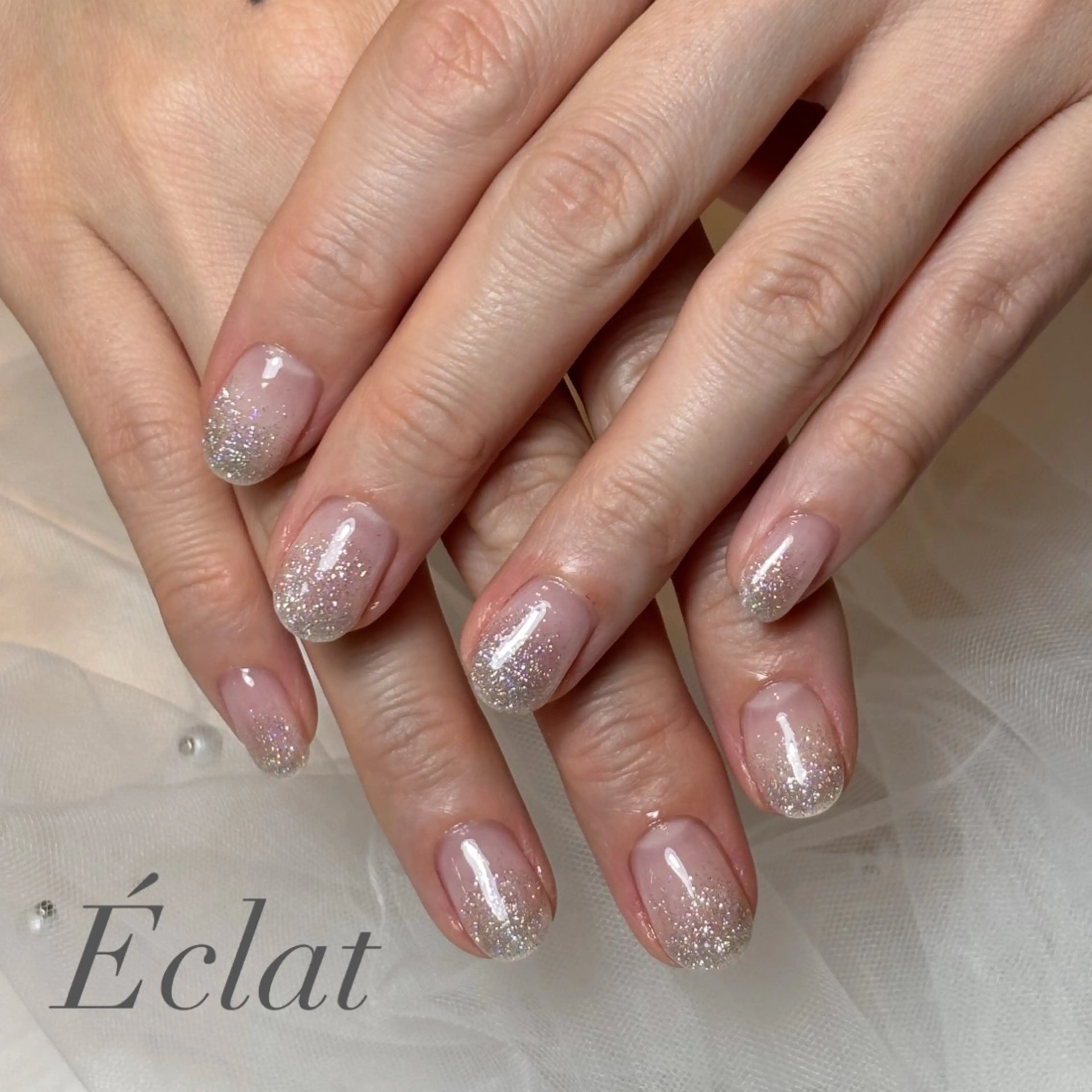 ネイル ラメ(グリッター) ラメグラデーション ハンドネイル nail salon Éclatのネイルデザイン