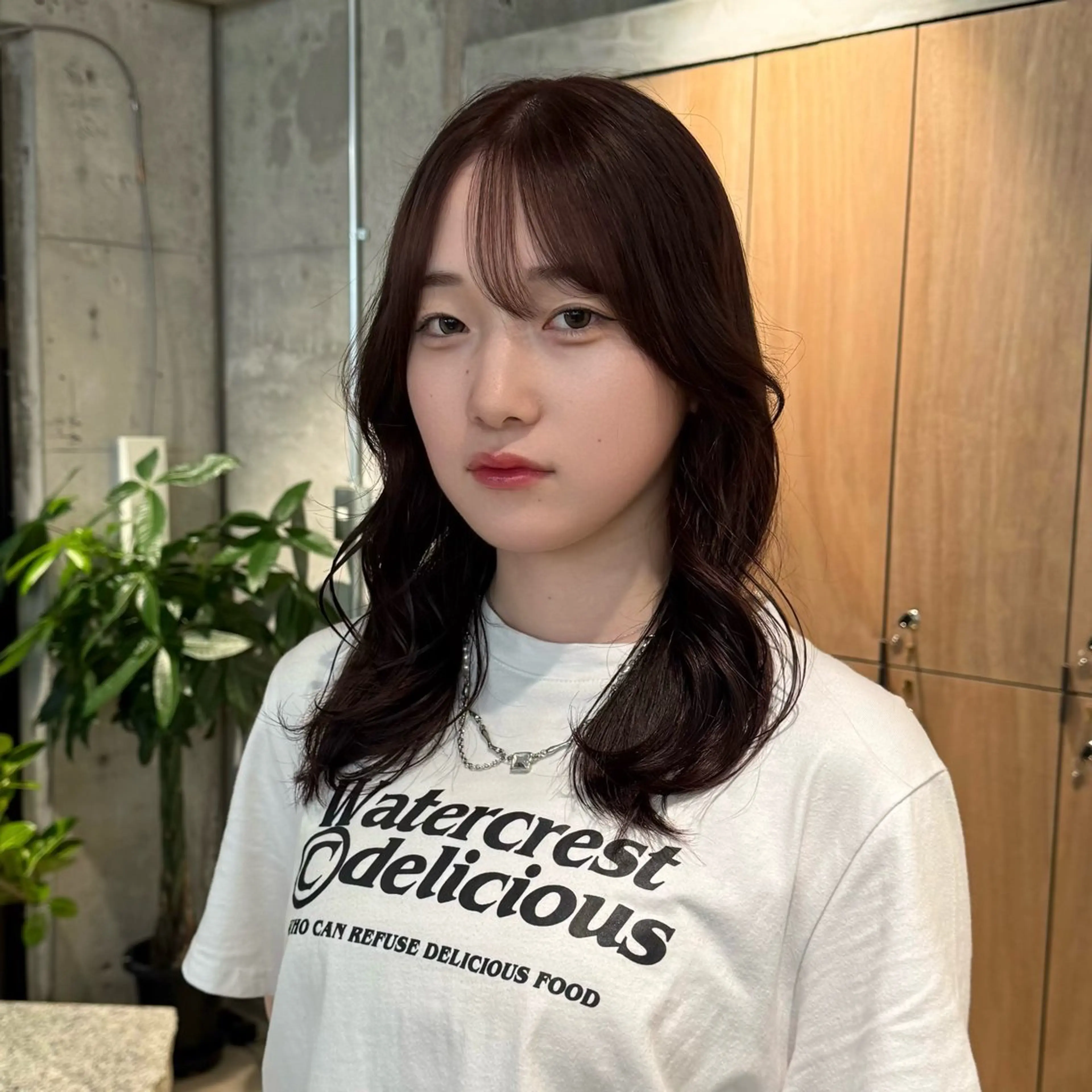 セミロング カラー ラベンダーカラー 木村 咲良のヘアスタイル