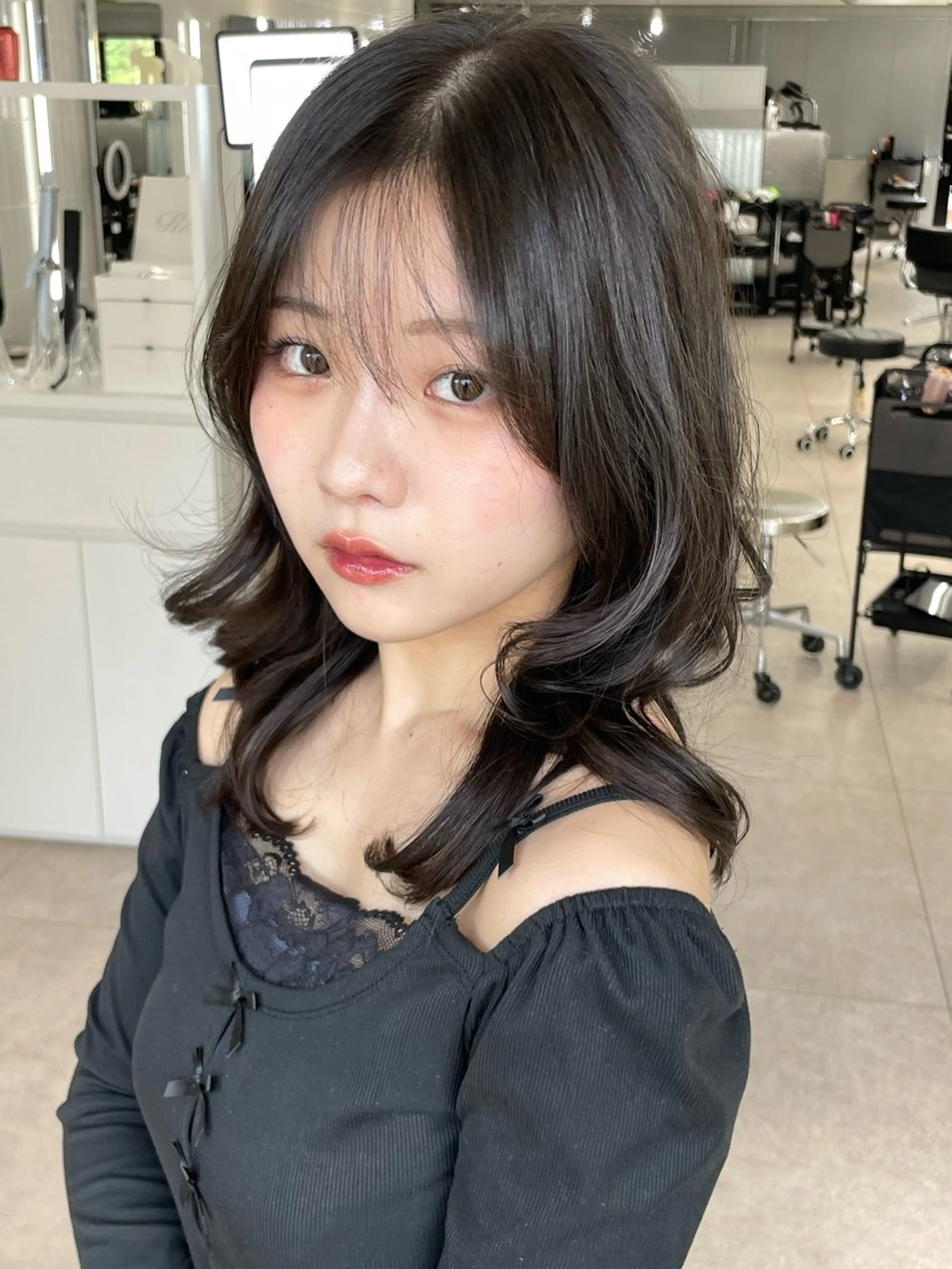 ロング カラー ベージュカラー グレージュ オリーブベージュ トリートメント ヘアカラー トリートメント 表参道/ハイライト バレイヤージュのヘアスタイル