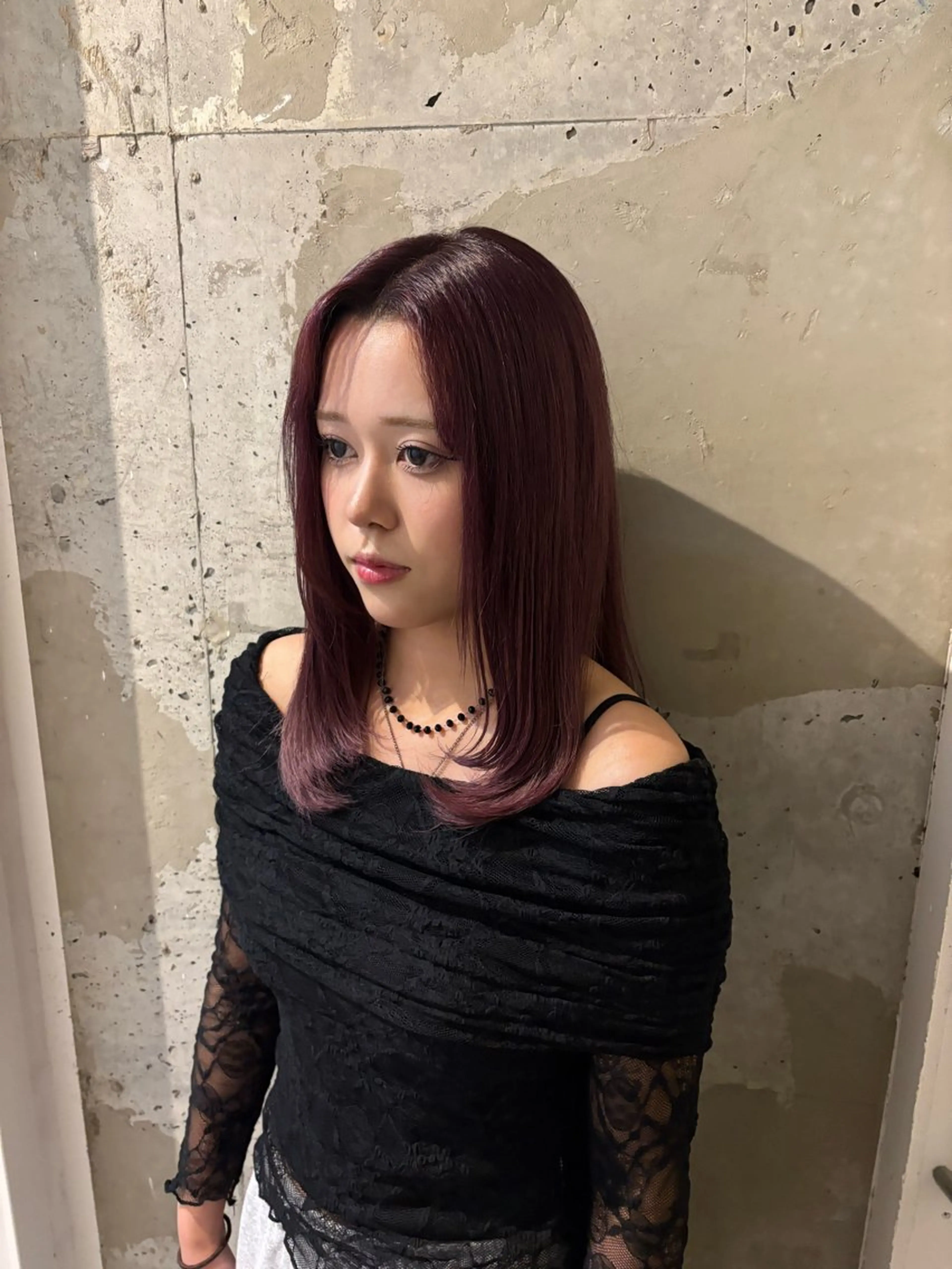 ミディアム ヘアカラー 中田 桃夏のヘアスタイル