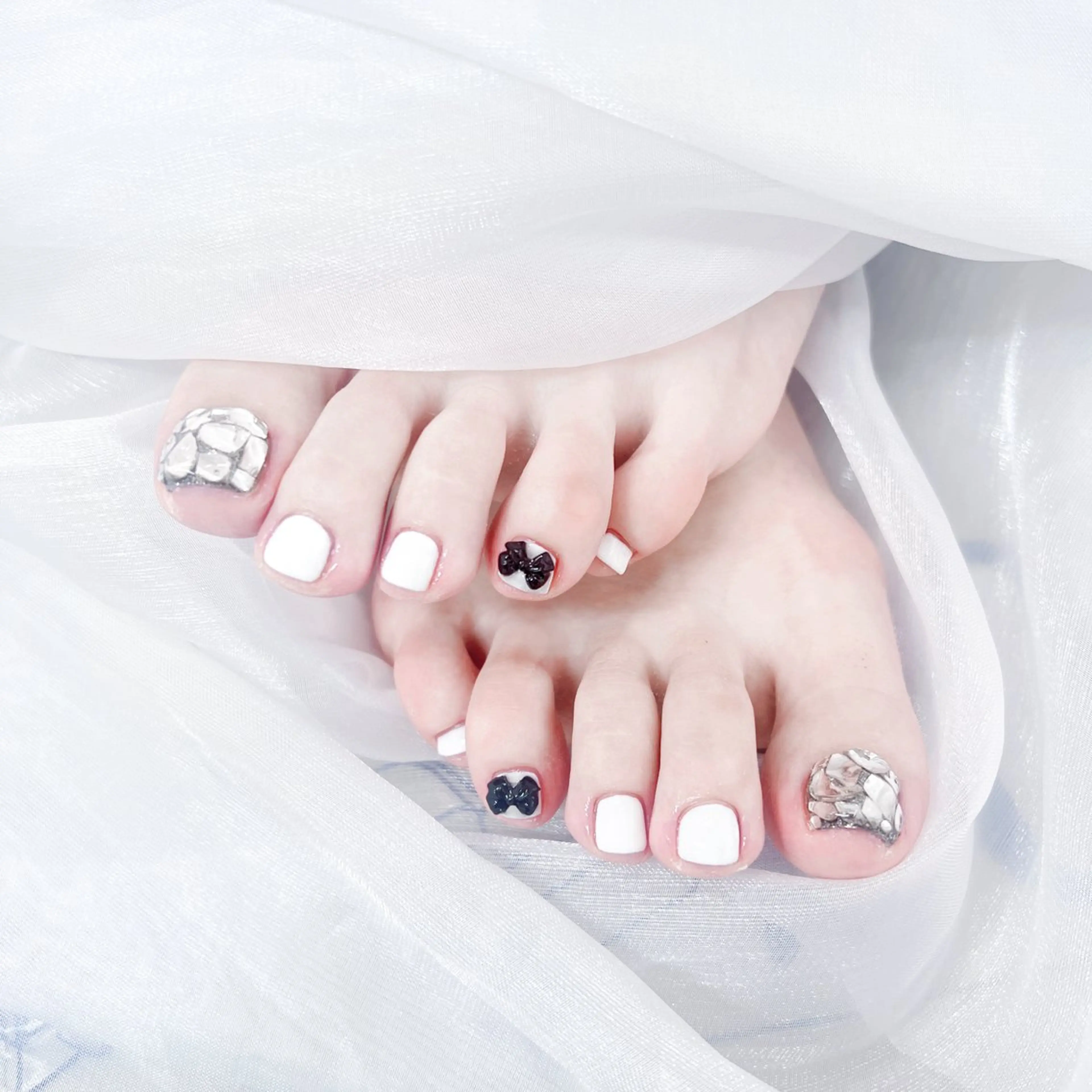 FOOT【オフあり】ワンカラー🩵➕埋め尽くし/パーツ2本の写真