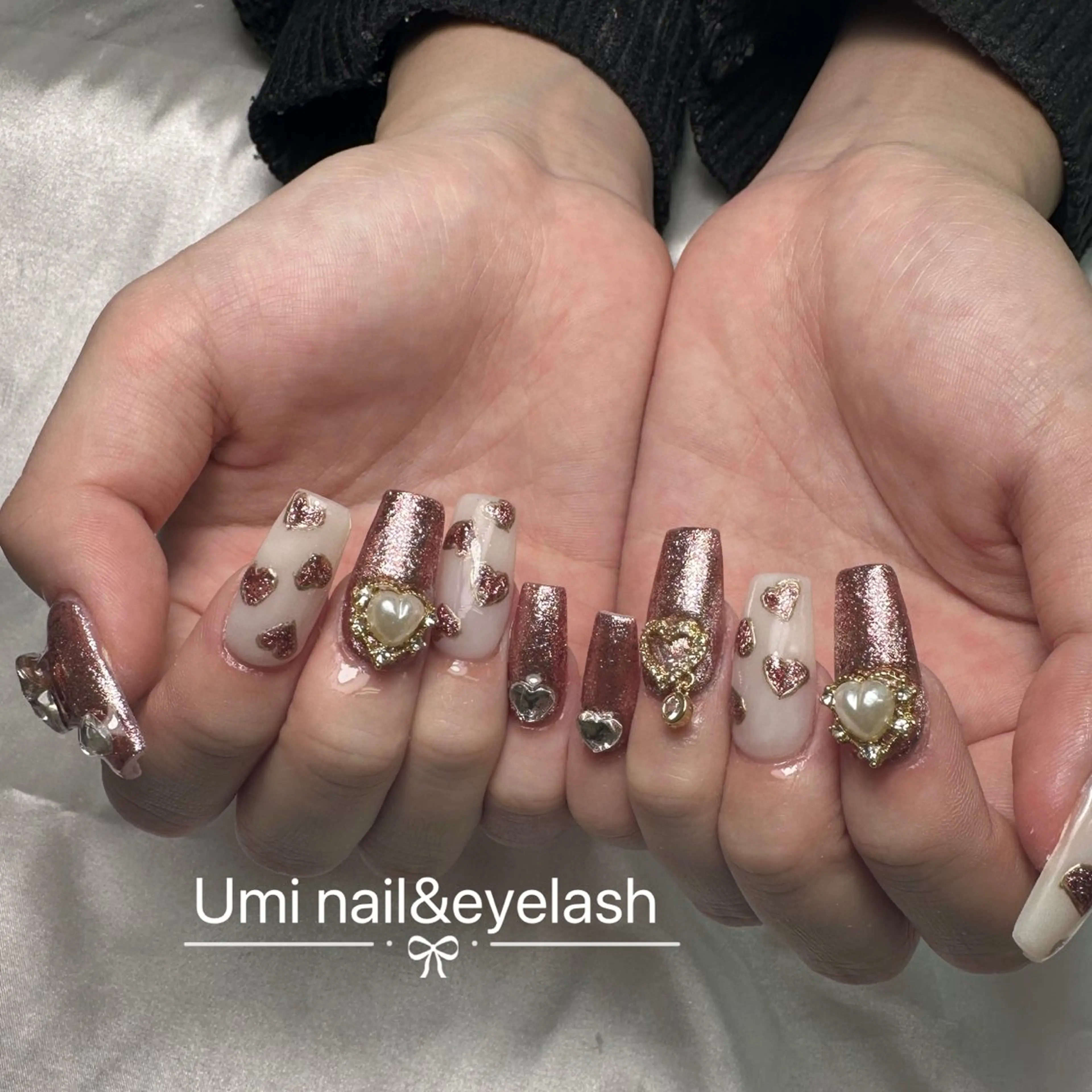 ロング 韓国風ヘア ハンドネイル ハンドケア Umi nail& eyelash ゆみのマツエク・マツパデザイン