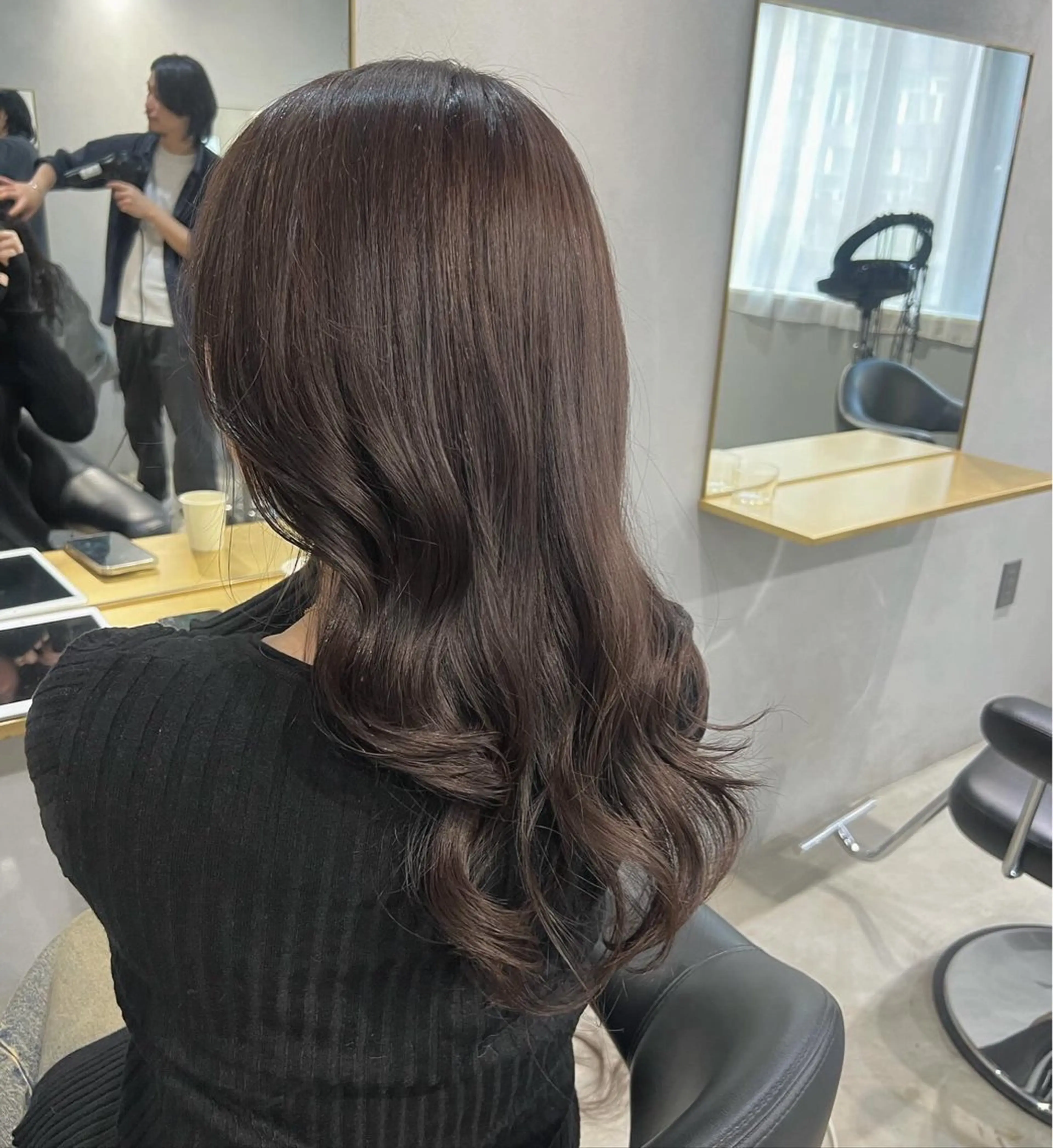 ロング カラー ヘアカラー トリートメント akane/ボブ /オリーブベージュのヘアスタイル