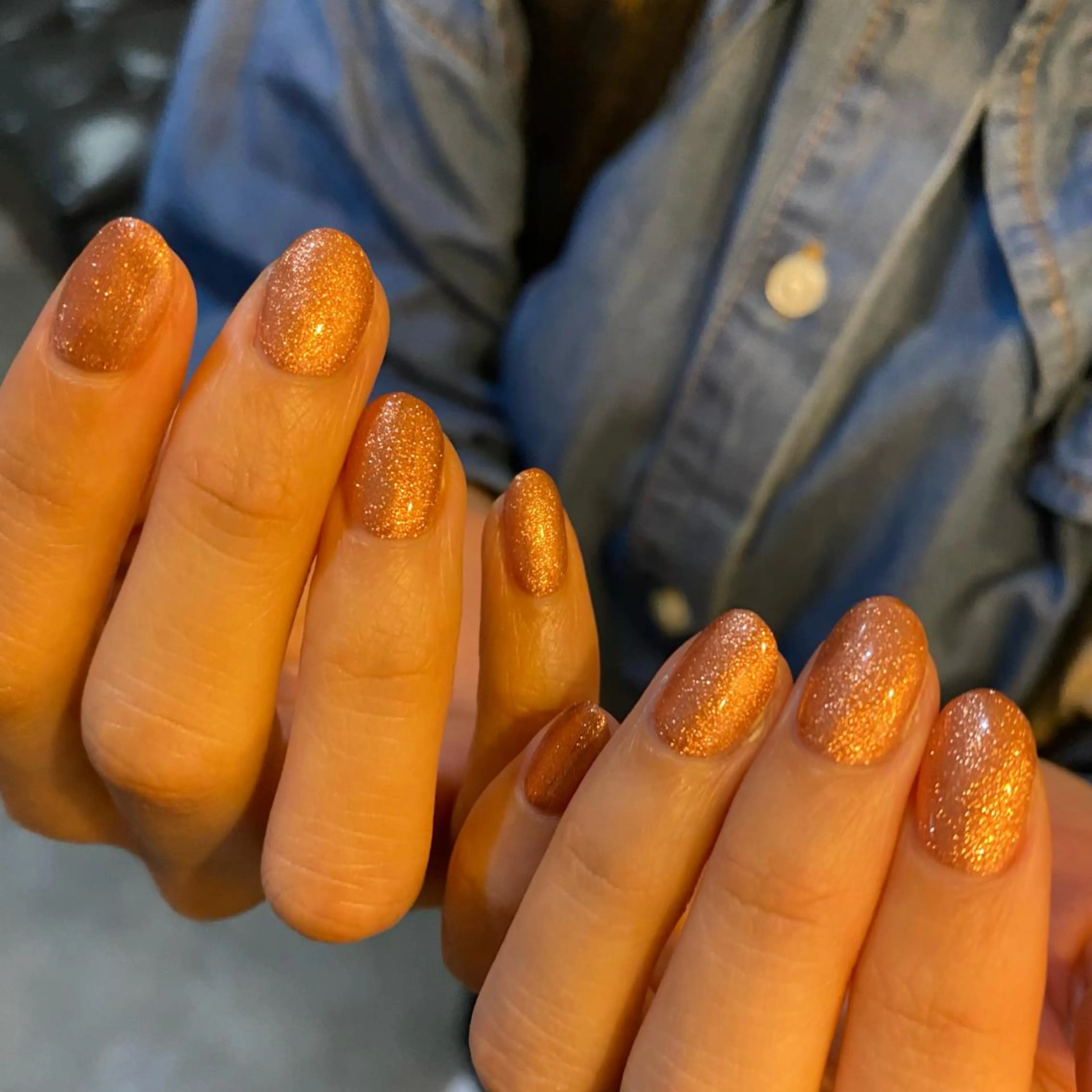 カラー ネイル ラメ(グリッター) ワンカラーネイル ハンドネイル scre as Etelのネイルデザイン