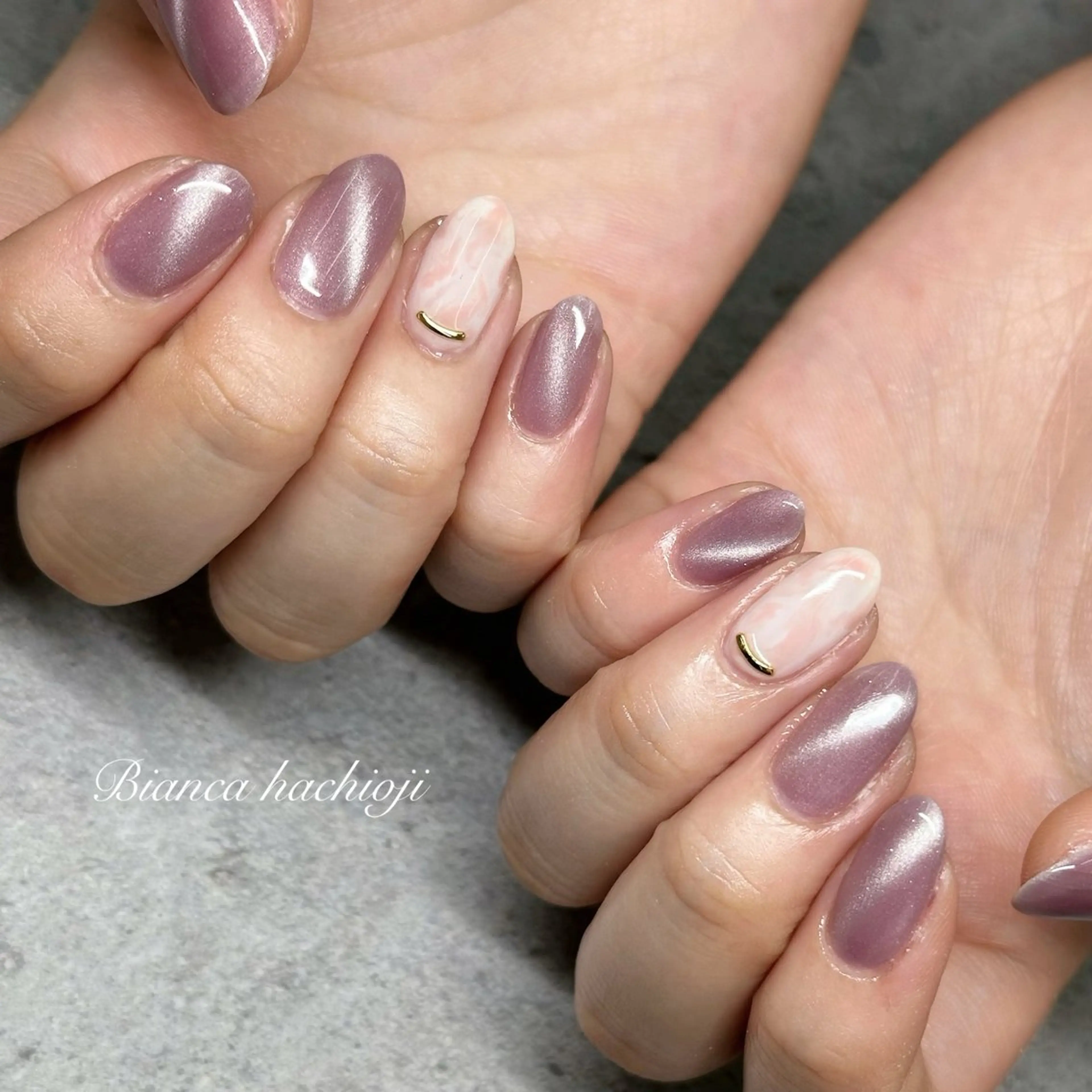 ネイル ジェルネイル マグネットネイル ハンドネイル Bianca🦋 AIRAのネイルデザイン