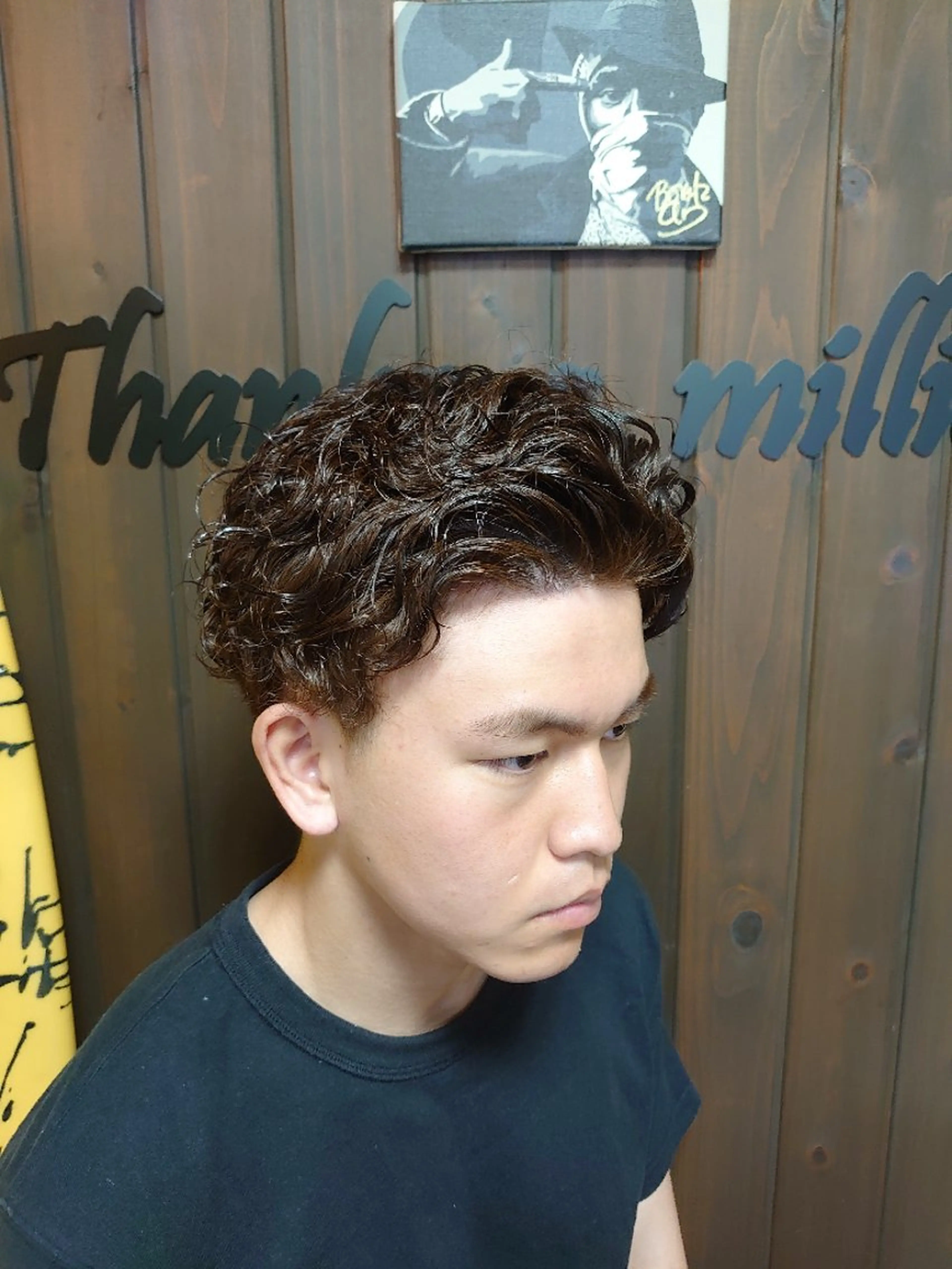 ショート パーマ メンズ メンズパーマ 岡林 選のヘアスタイル