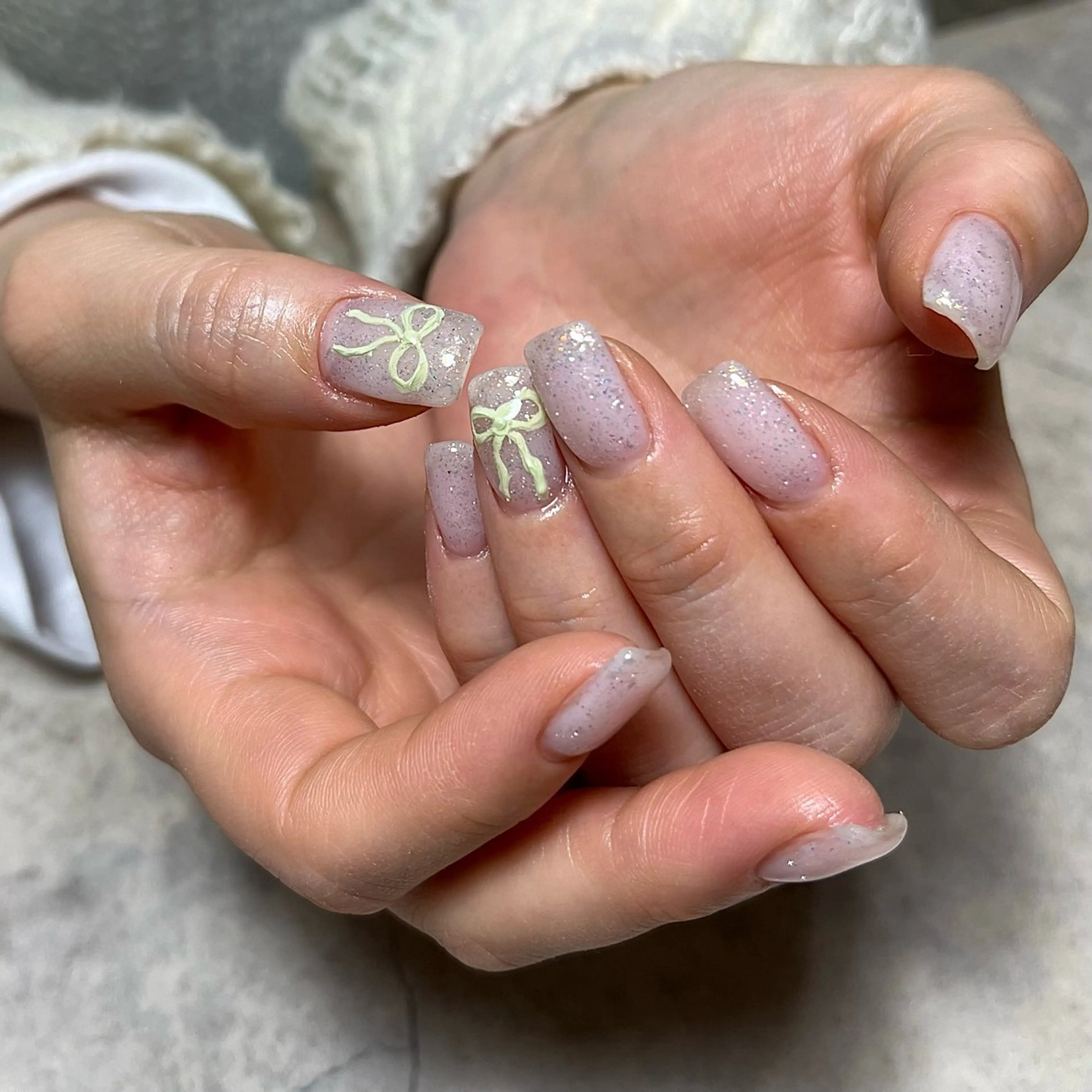 ネイル グリーン ハンドネイル vegh. nail／阿波座のネイルデザイン