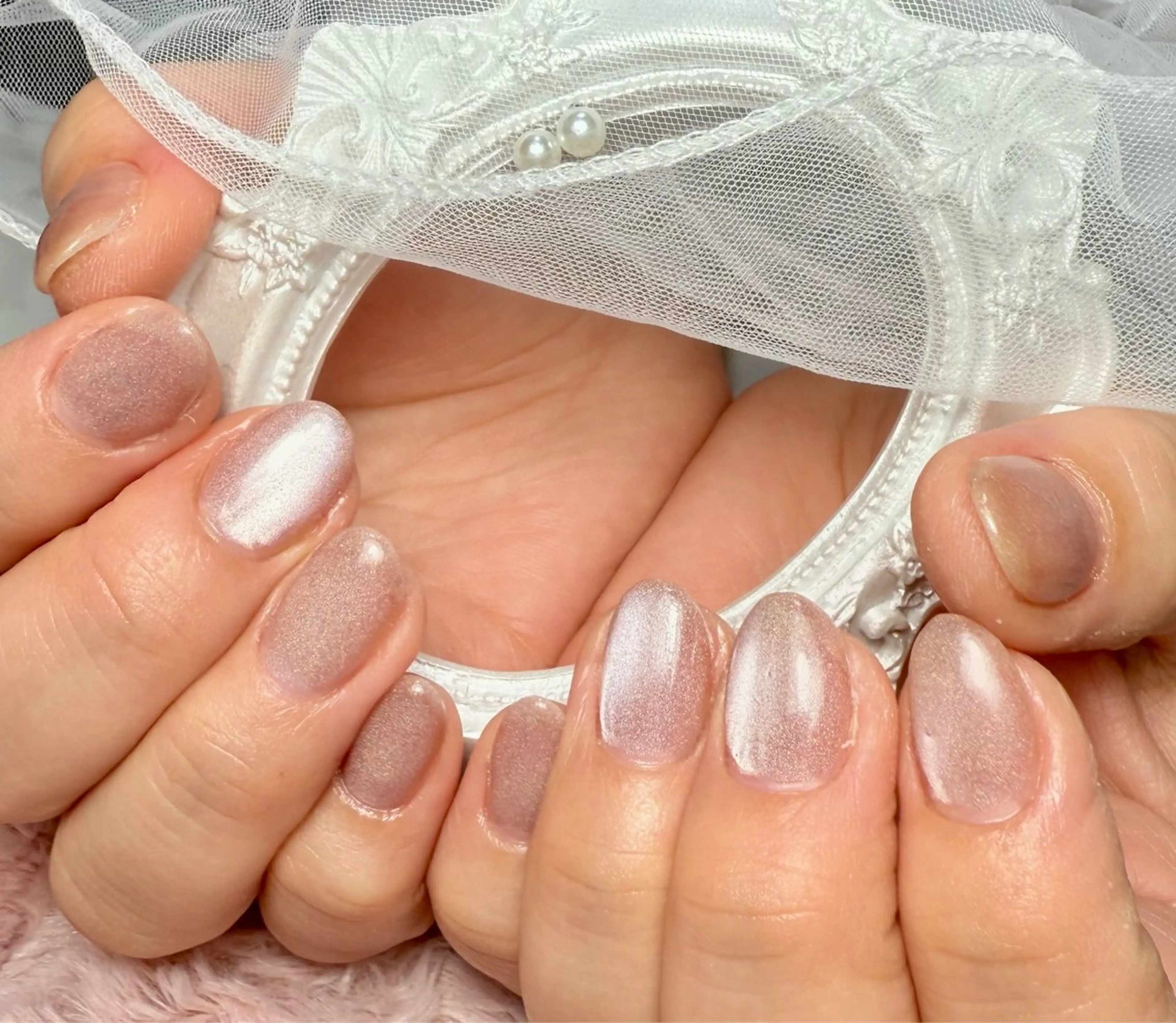 ネイル アートネイル チークネイル フラッシュネイル フラッシュマグ フレンチネイル M.N_ nailのネイルデザイン